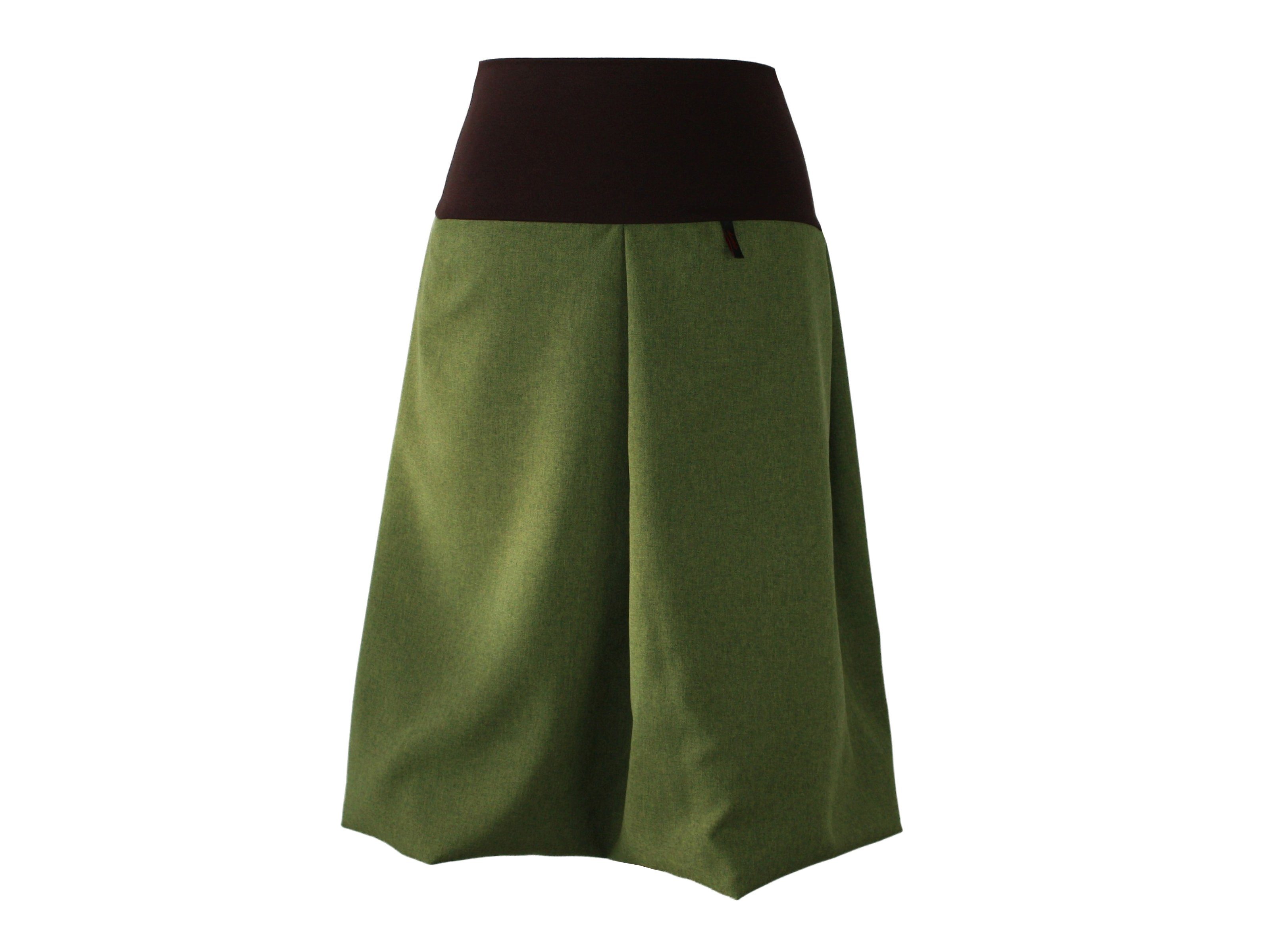 Meliert dunkle design Türkis 65cm Grün elastischer Braun Ballonrock Bund Grün Dunkelgrün