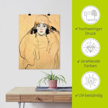 Artland Kunstdruck Damenbildnis en face (Frauenkopf), Frau (1 St), als Leinwandbild, Wandaufkleber oder Poster in versch. Größen