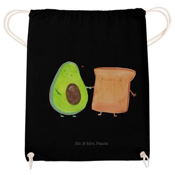 Mr. & Mrs. Panda Sporttasche Avocado Toast - Schwarz - Geschenk, Veggie, Toastbrot, Beutel, Sportt (1-tlg), Stabile Kordel