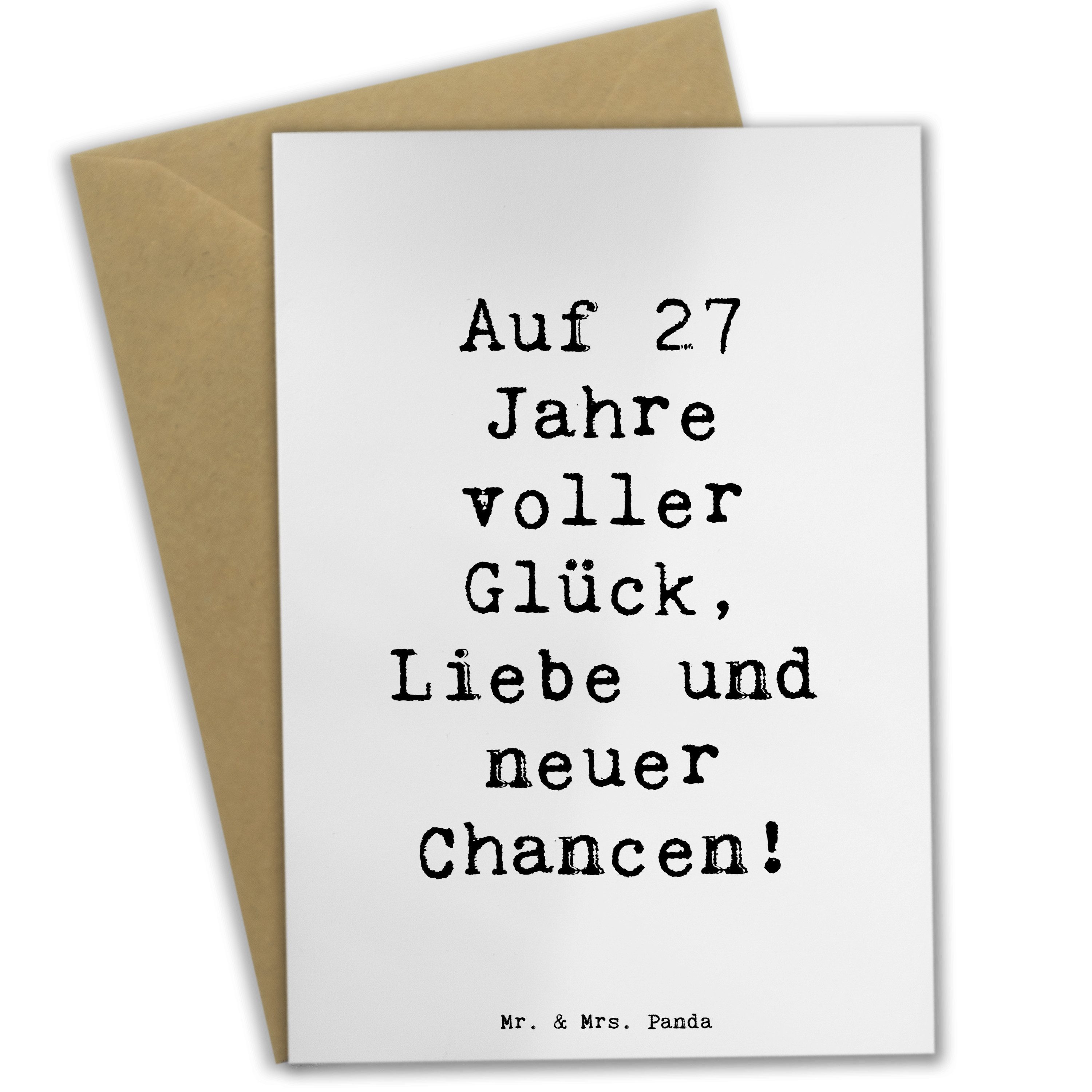 Grußkarte Spruch 27. Geburtstag - Weiß - Geschenk, Jubiläum, Alter, Geburtstags