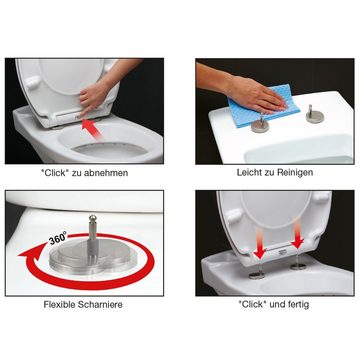 WC-Sitz Premium Toilettendeckel antibakteriell oval weiß. Klodeckel mit Quick-Release-Funktion und Softclose Absenkautomatik. Wc-sitz hochwertigen Duroplast und rostfreiem Edelstahl abnehmbar.