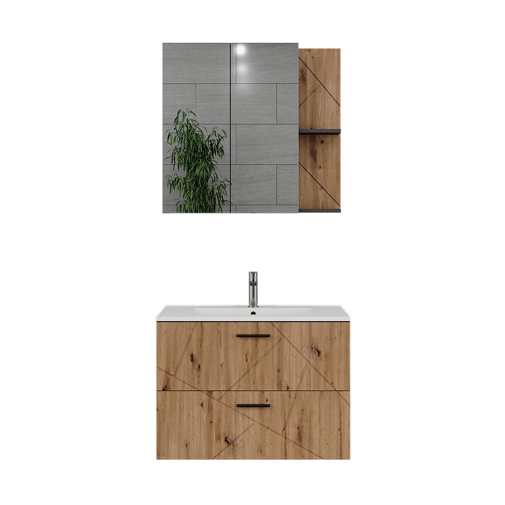Badmöbel-Set Irma, Anthrazit/Artisan, 3 Teile