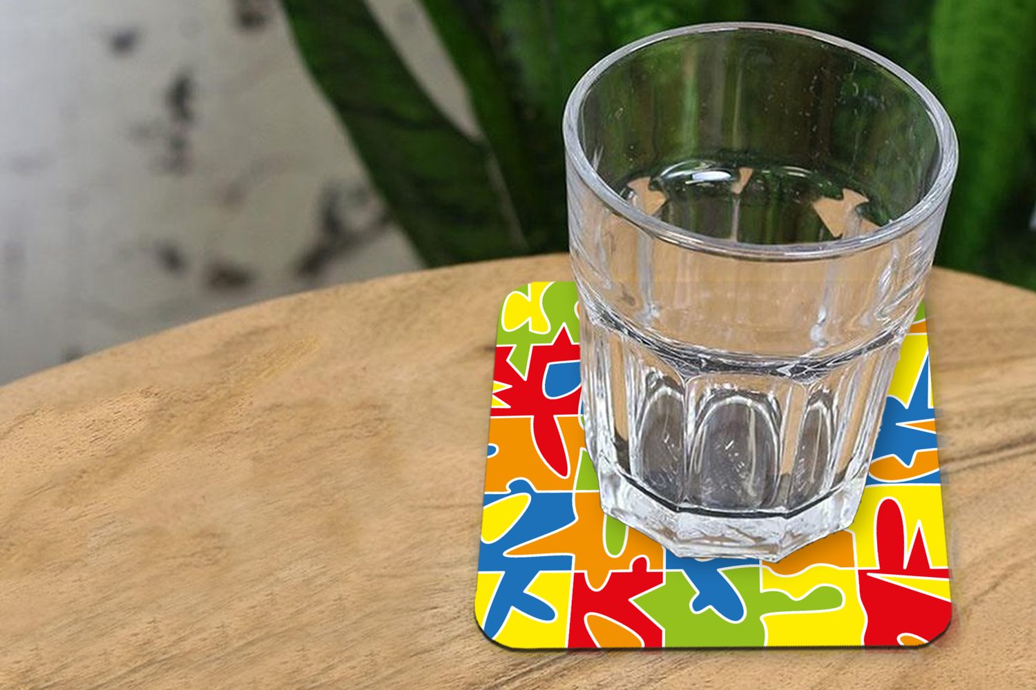 MuchoWow Glasuntersetzer Puzzle - Muster Gläser, 6-tlg., Untersetzer, Korkuntersetzer, Abstrakt, Tischuntersetzer, Zubehör Tasse - Glasuntersetzer, für