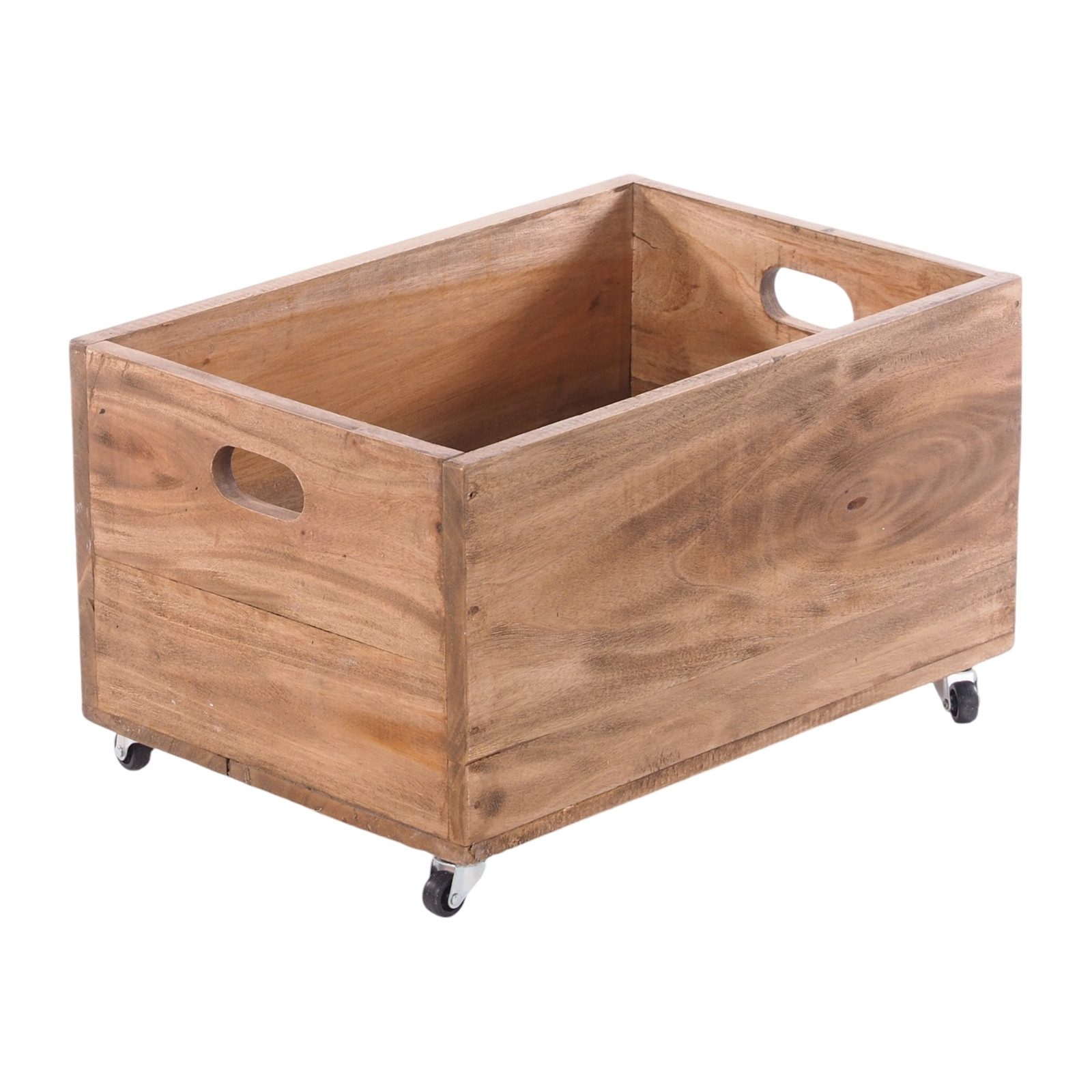 DESIGN DELIGHTS Truhe ROLLBARE HOLZKISTE "BOX", 26x45x30 cm, Massivholz, Aufbewahrung, Fa