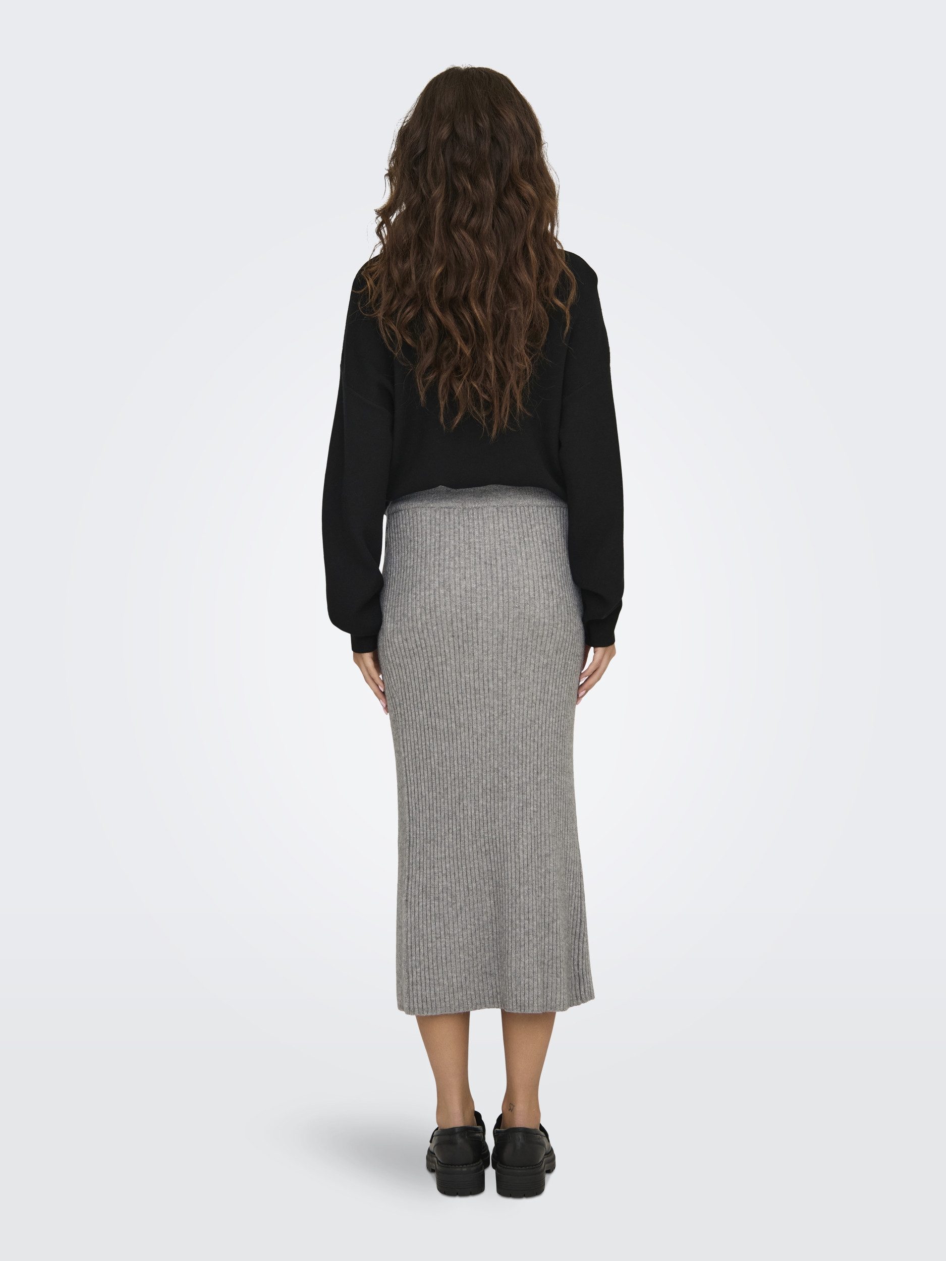 ONLY Bleistiftrock ONLKATIA MIDI WRAP SKIRT CC KNT Medium Grey Melange