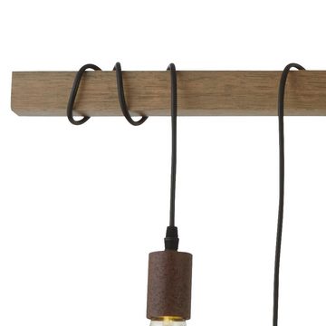 etc-shop Hängeleuchte, Leuchtmittel nicht inklusive, Design Hänge Lampe Holz Balken Pendel Leuchte Wohn Zimmer Decken