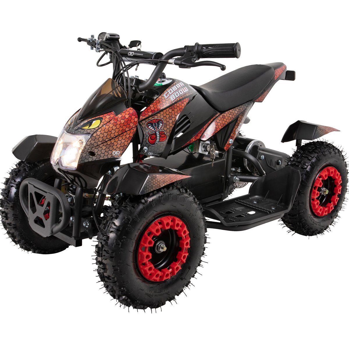 Actionbikes Motors Elektro-Kinderquad ATV Cobra 800 W 36 V - Mini Kinder Elektroquad, Belastbarkeit 60 kg, (1-tlg), Kinderquad Elektro ab 5 Jahre - 3 Geschwindigkeitsstufen bis 30 km/h