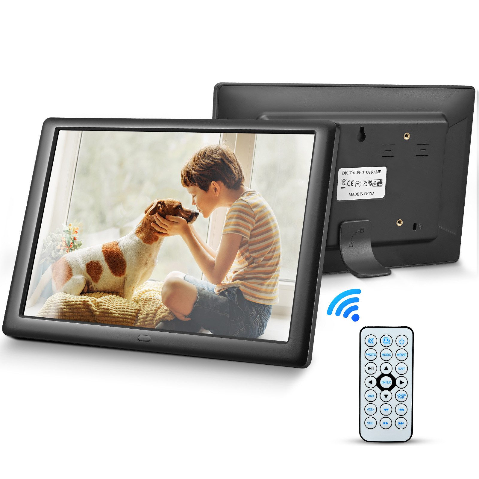 i@home 10-Zoll-Digitalfotorahmen mit Fernbedienung Digitaler Bilderrahmen (1280 x 800 Pixeln mit Audio- und Videodateien)