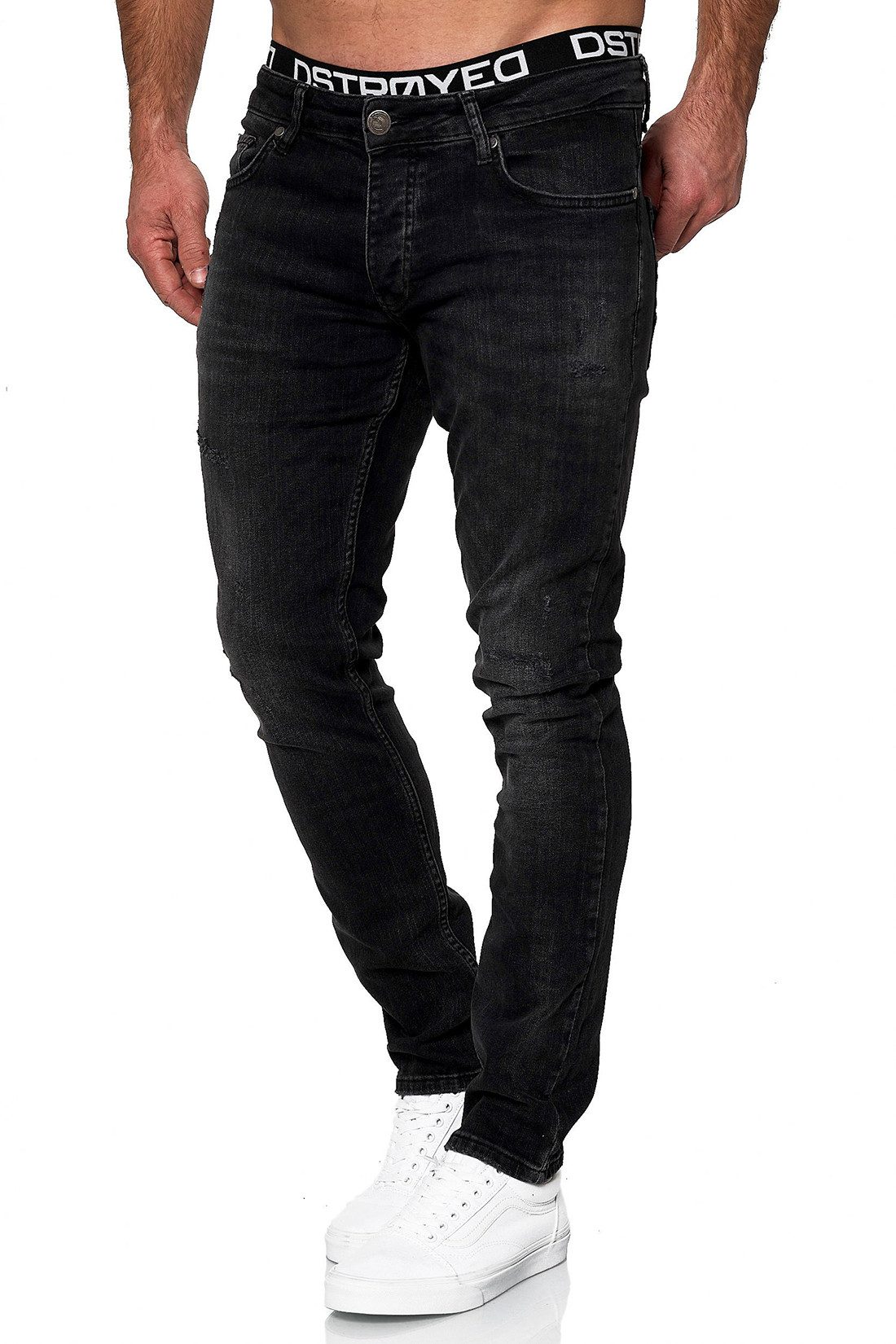 MERISH Slim-fit-Jeans MERISH Jeans Herren Slim Fit Stretch Jeanshose Designer Hose Anthrazit