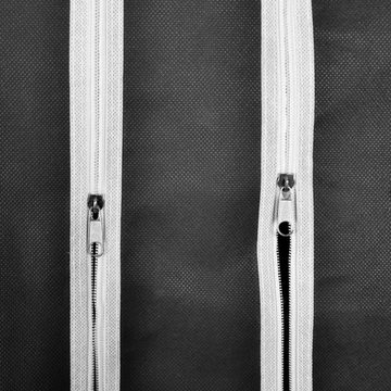 vidaXL Stoffschrank Stoffschrank mit Fächern Kleiderstangen 45×150×176 cm Schwarz (1-St)