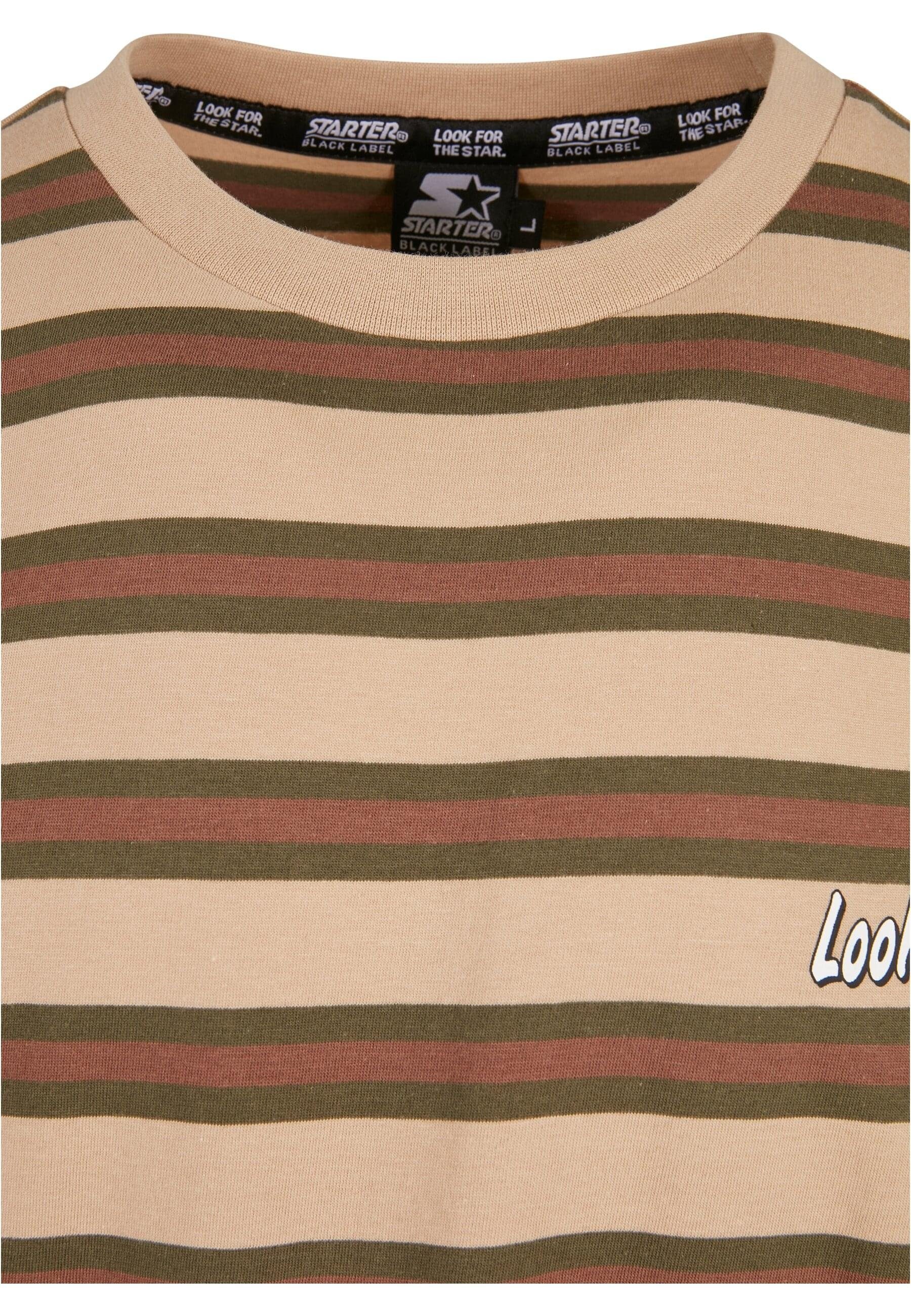 Oversize Label unionbeige/darkolive/bark T-Shirt Black Tee Look Starter Star the Striped for (1-tlg) Starter Herren