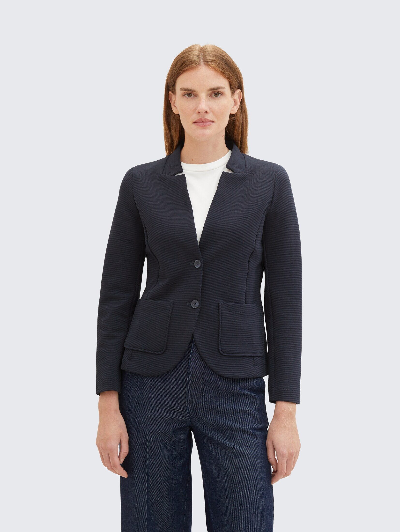 TOM TAILOR Jackenblazer Blazer Slim Fit Blazer mit Ottoman Struktur günstig online kaufen