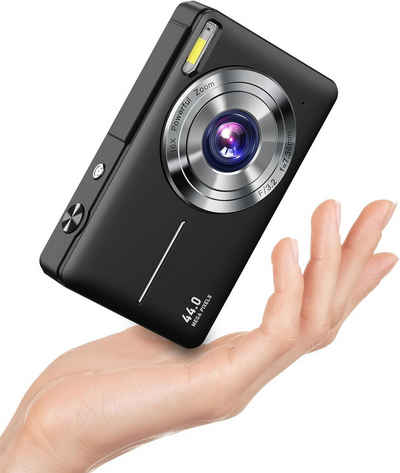 HYTIREBY Digitalkamera 1080P FHD Fotokamera 44MP Fotoapparat 16X Digitalzoom Kompaktkamera (44 MP, für Kinder Teenager Senioren Anfänger)
