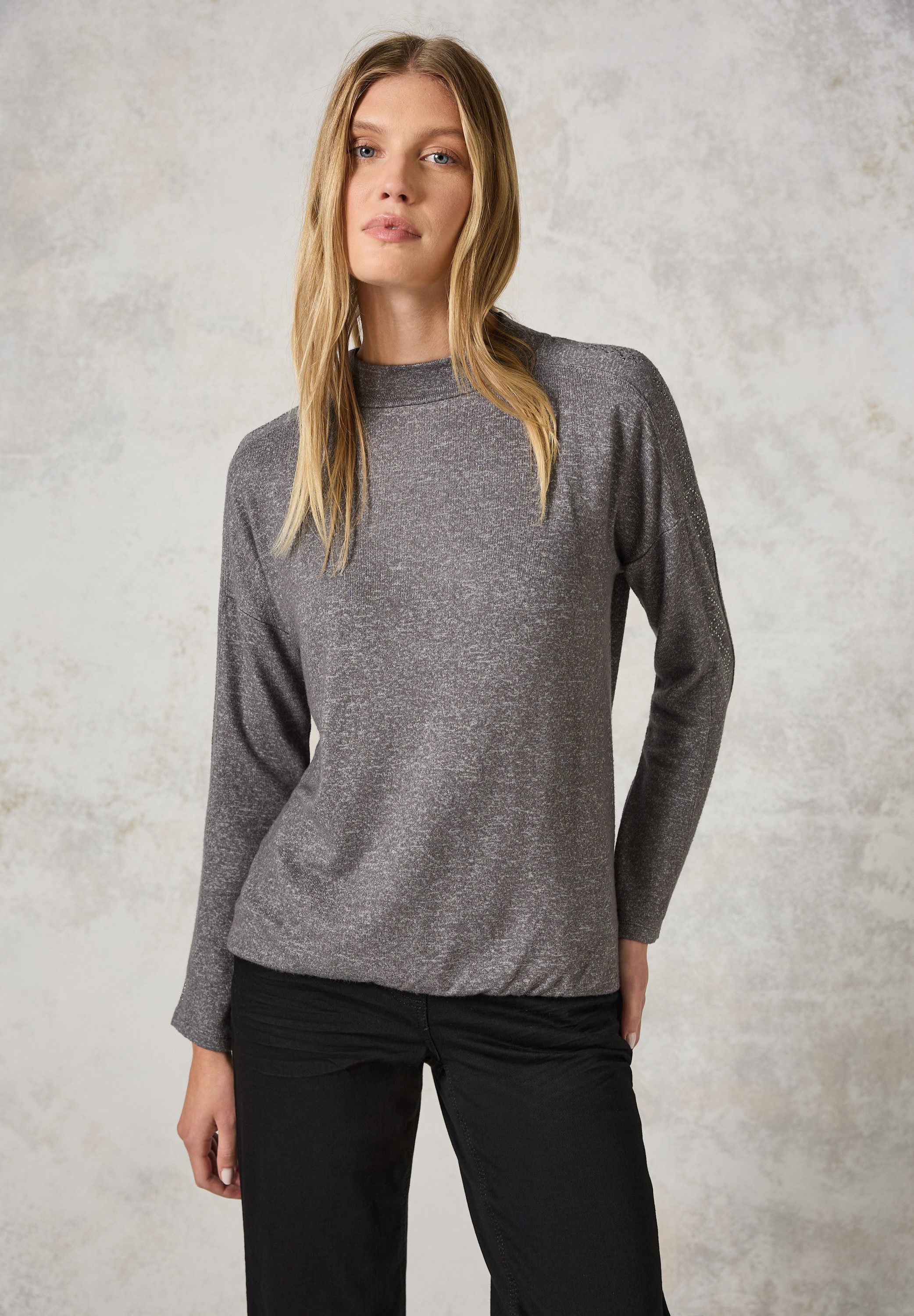 CECIL Langarmshirt aus softem Materialmix