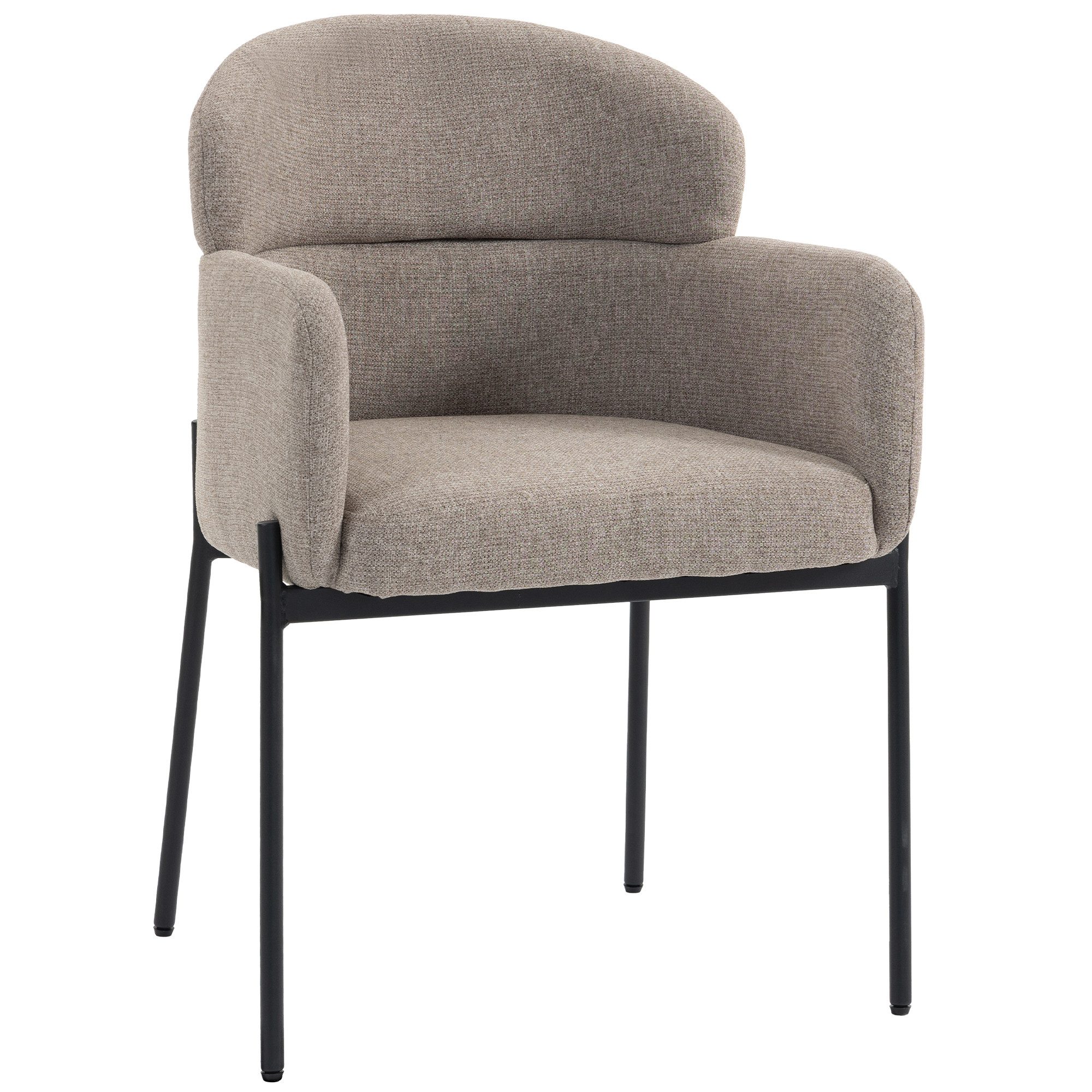 HOMCOM Relaxsessel Sessel Wohnzimmer Loungesessel mit Chenille-Optik (Set, 1-St., Lesesessel), Polsterstuhl für Schlafzimmer, Hellbraun