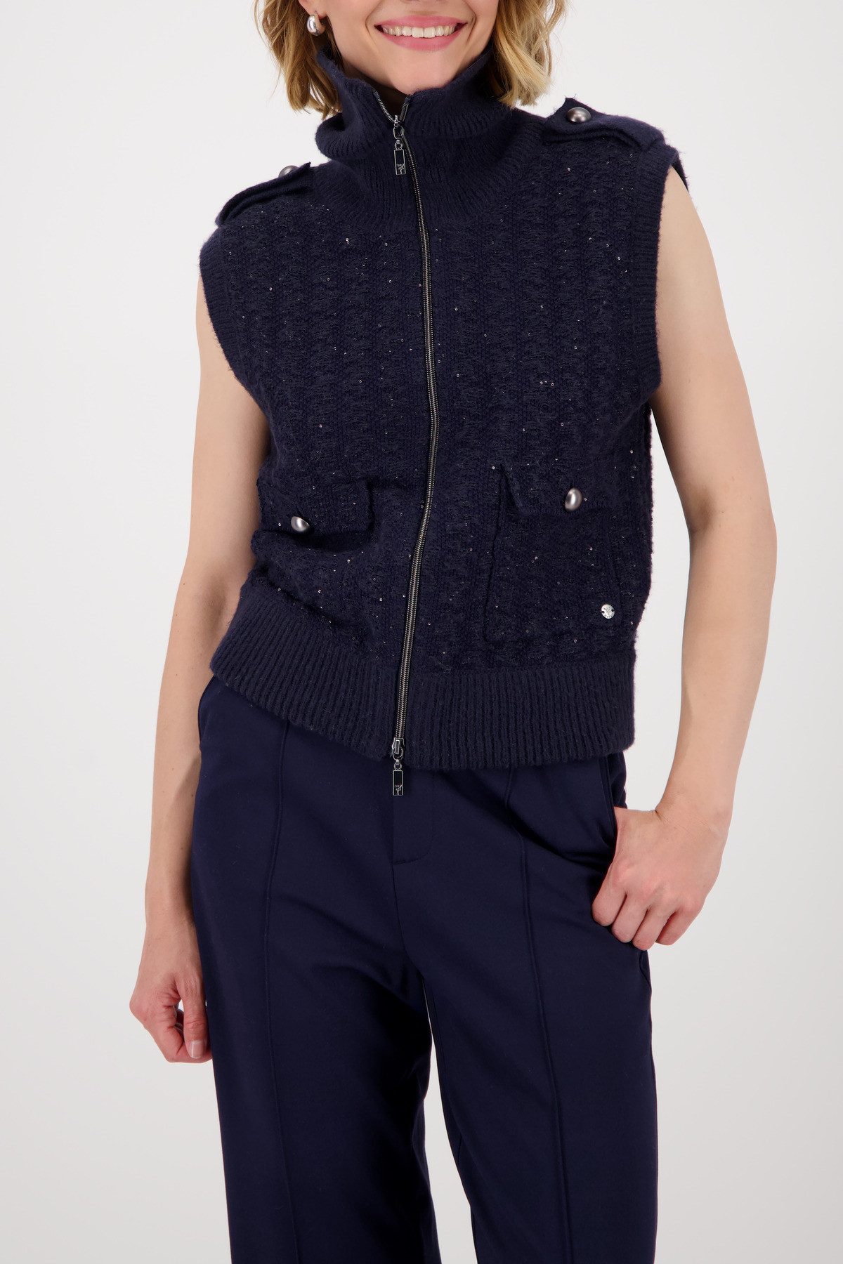 Monari Strickjacke Regular fit mit Rundhalsausschnitt günstig online kaufen