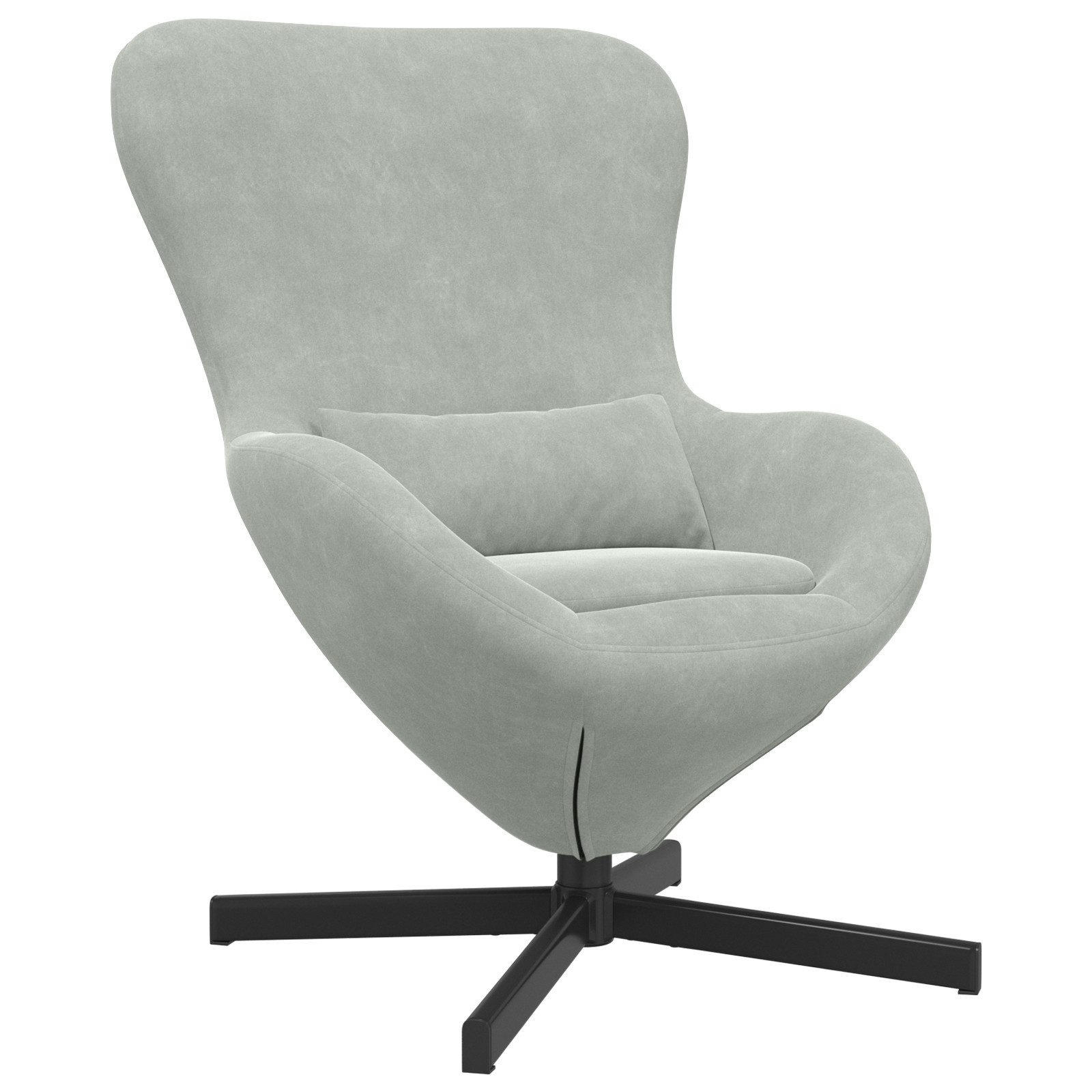 vidaXL Sessel Ei-Stuhl Hellgrau Samt (1-St) günstig online kaufen