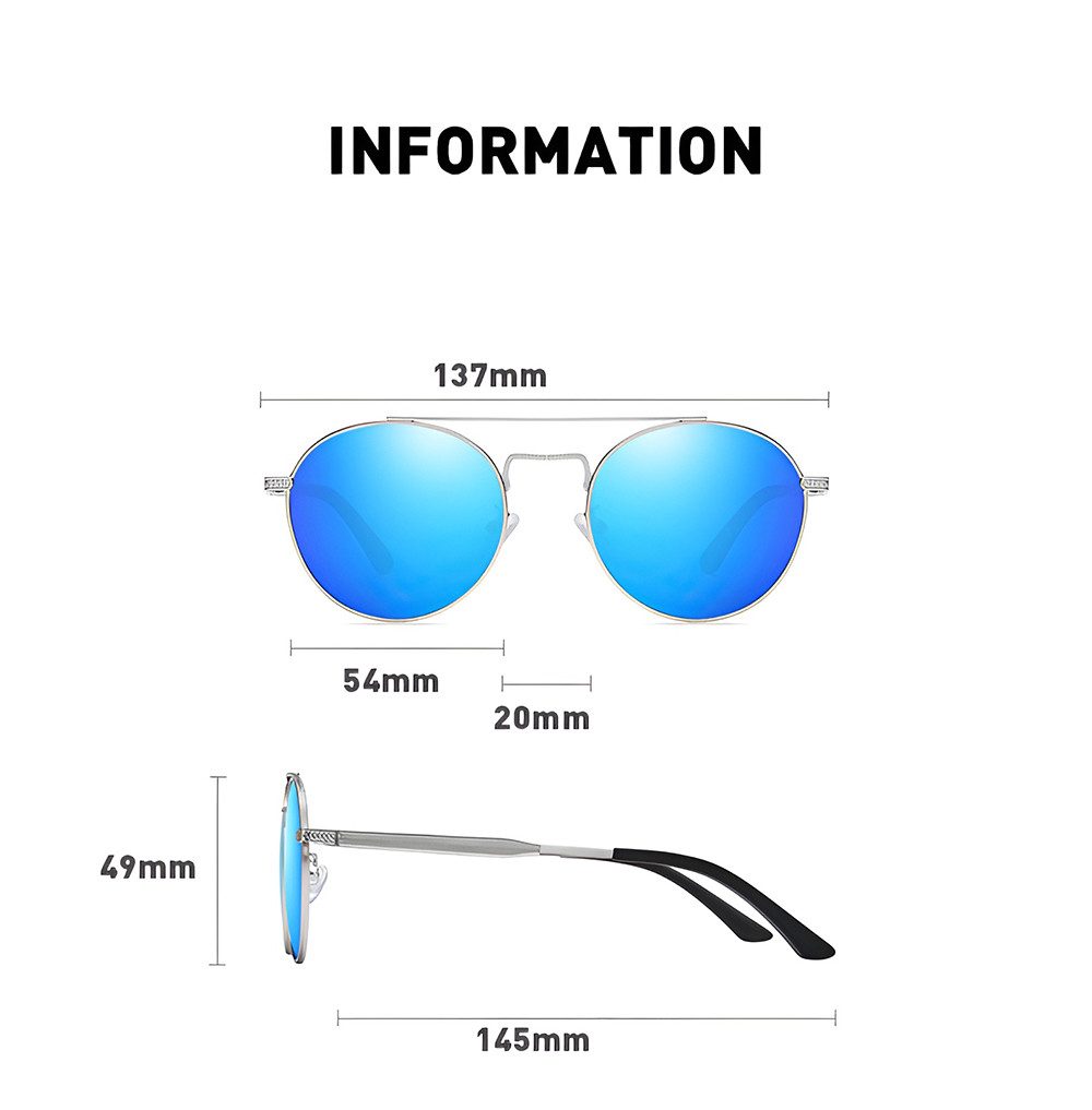 PACIEA Sonnenbrille Herren UV Schutz Doppelbalkenrahmen Metall Outdoor