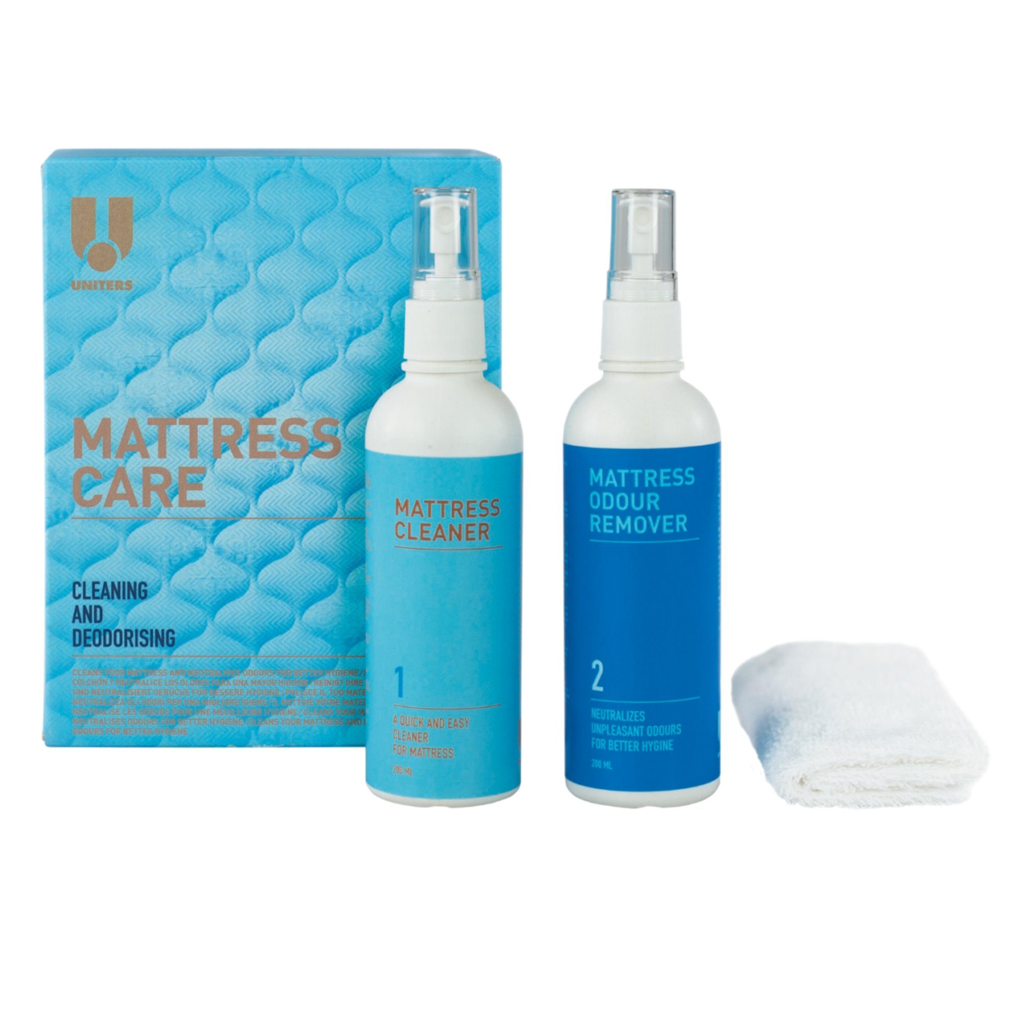 Uniters Reinigungs-Set Mattress Care Matratzen-Pflegeset, (1-St., Polsterreiniger-Kit), 3-tlg, schonende Reinigung auf Wasserbasis | Reinigungs-Sets