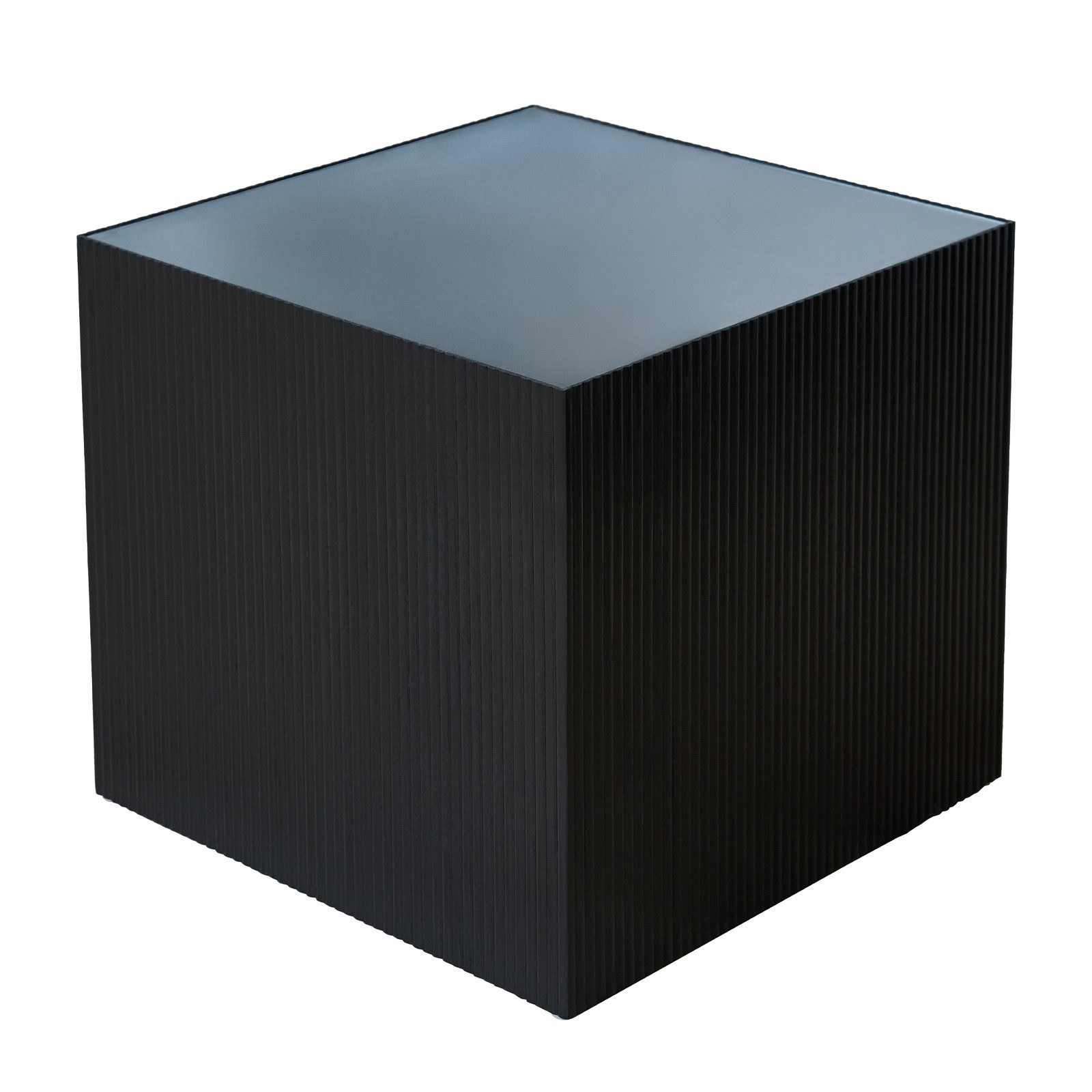 SVITA Beistelltisch EVA, Wohnzimmertisch, Eckig, Quadratisch 50x50 cm, Rattan-Optik, Holz