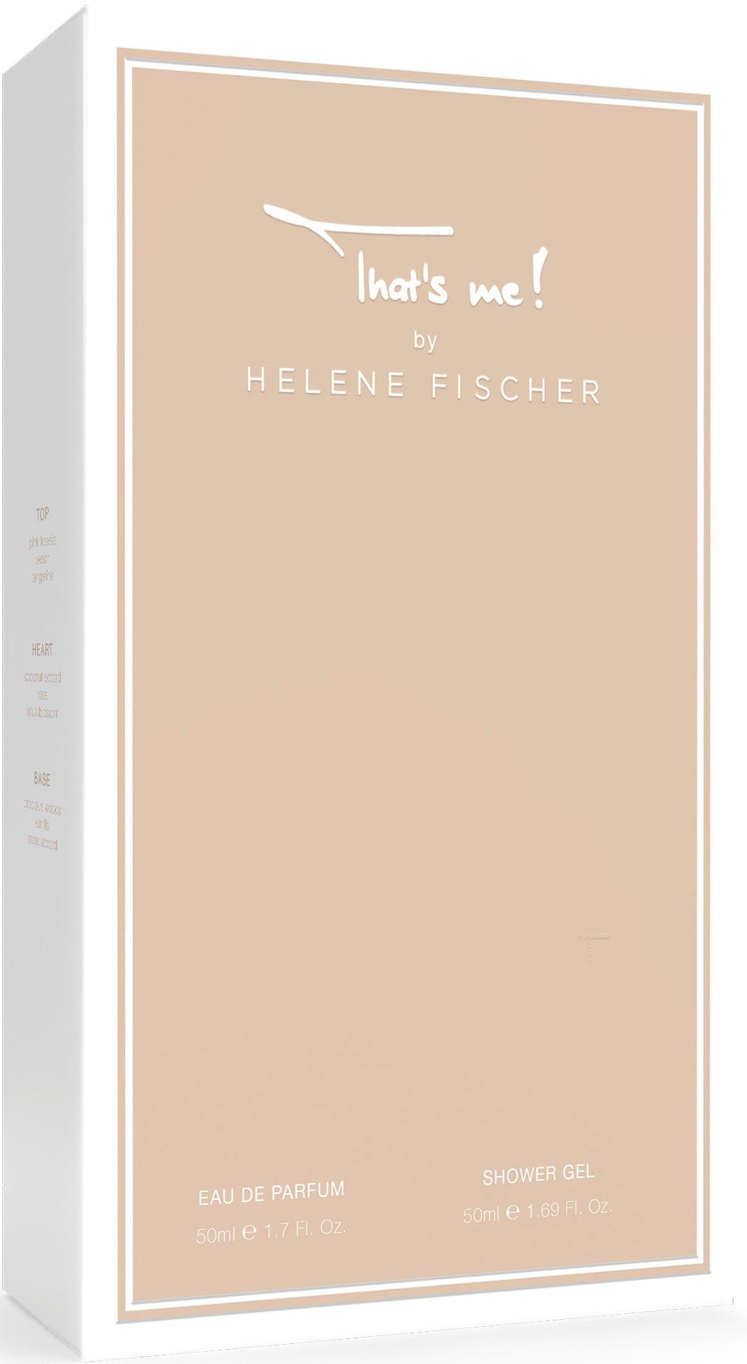 HELENE FISCHER Duft-Set Helene Fischer That's Me! Set 50ml + 50ml Shower Gel, 2-tlg., Blumig-fruchtiges Set mit Pfirsich, Lotus, Rose, Freesie und Vanille.