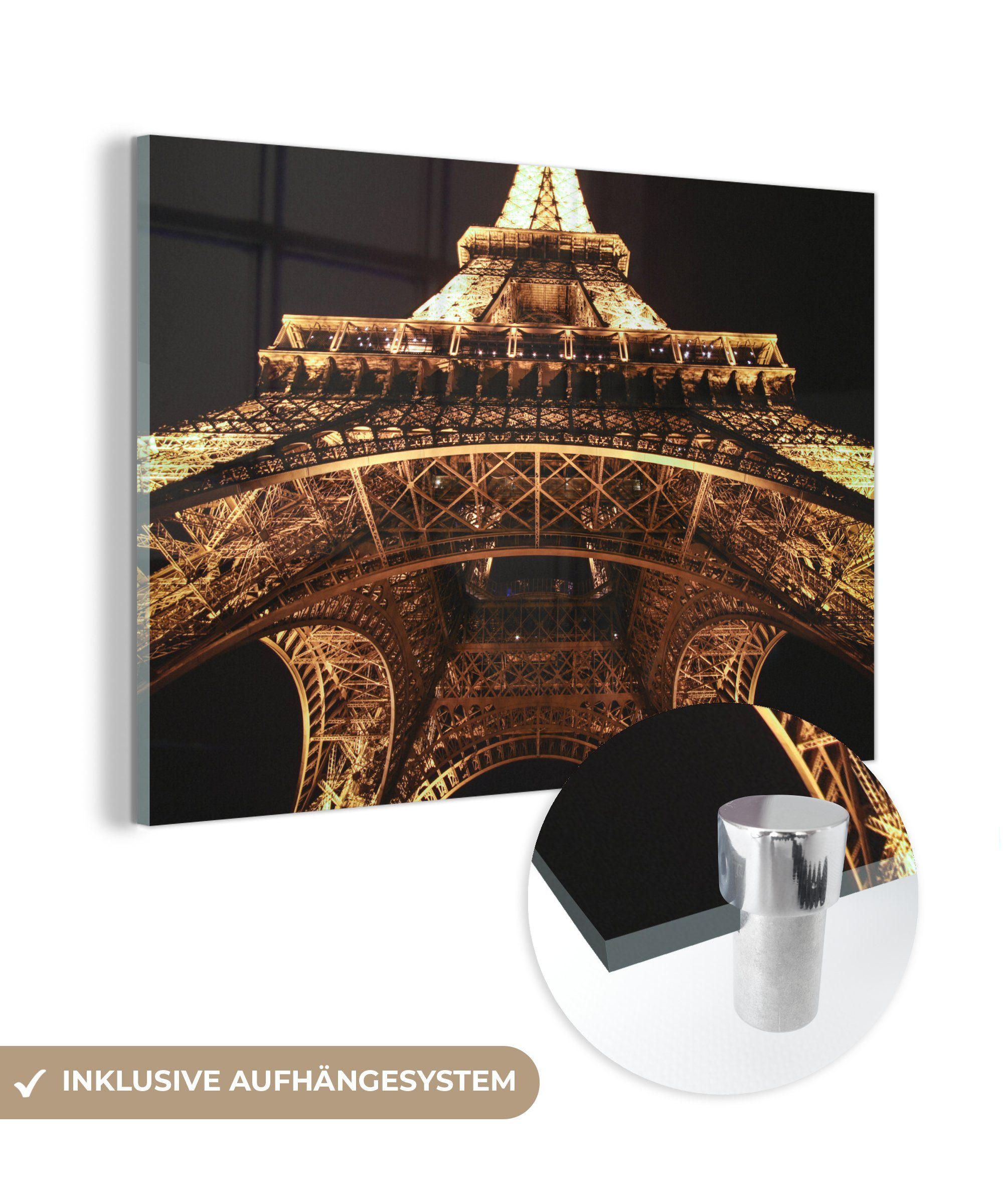MuchoWow Acrylglasbild Eiffelturm - Lichter - Paris, (1 St), Acrylglasbilder Wohnzimmer & Schlafzimmer