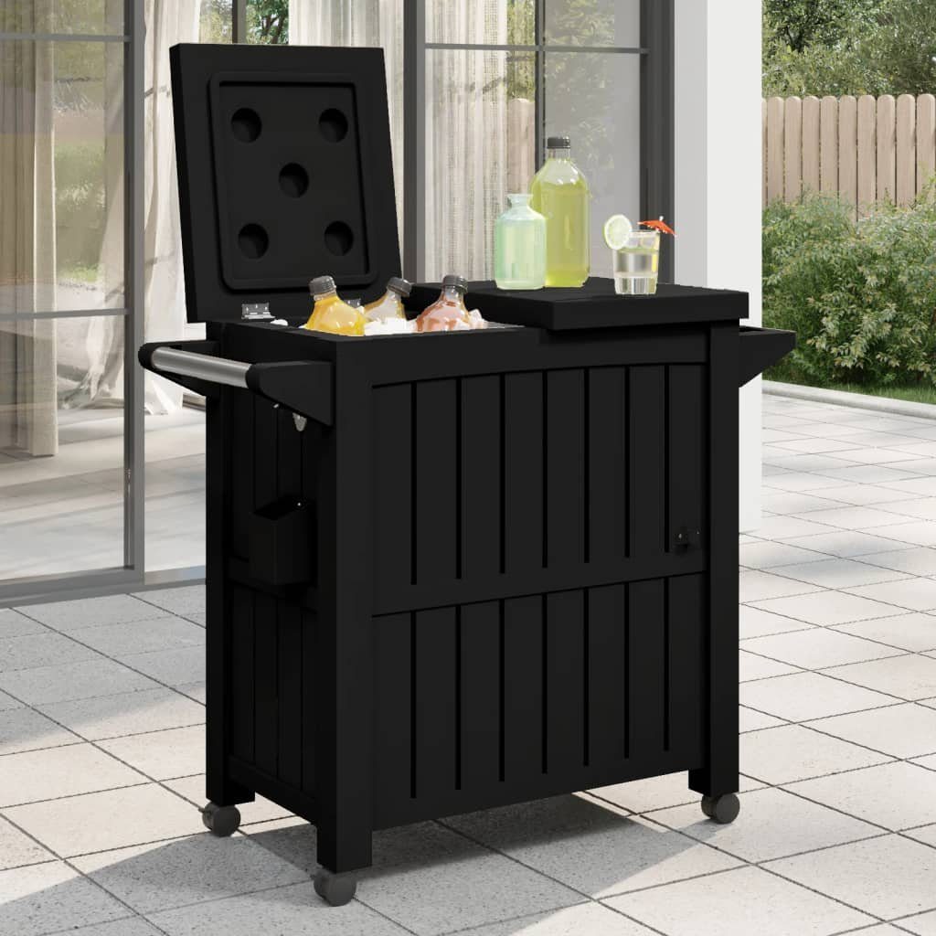 vidaXL Küchenwagen 3-in-1 Servierwagen Schwarz Polypropylen