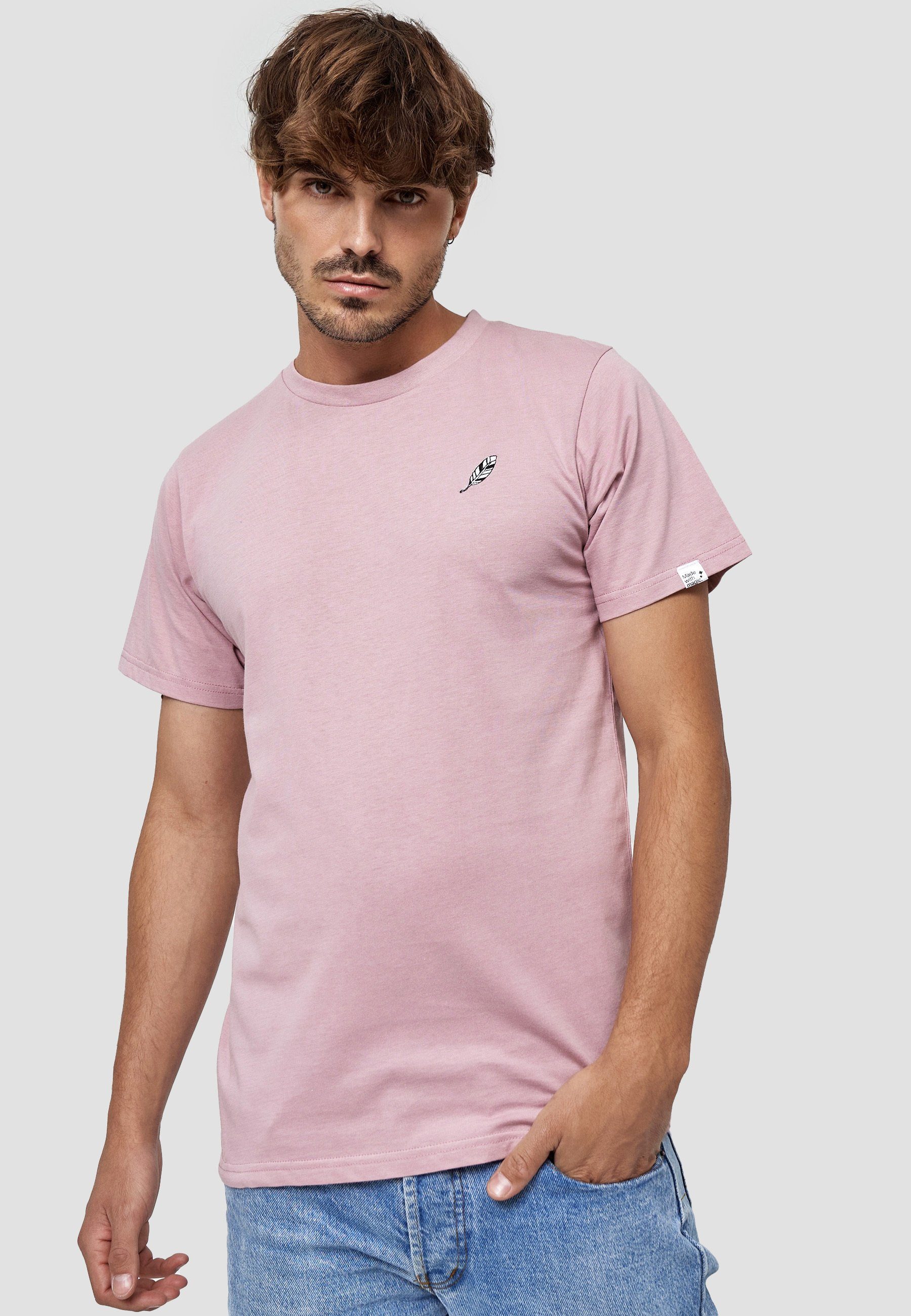 MIKON T-Shirt Feder GOTS zertifizierte Bio-Baumwolle Pink