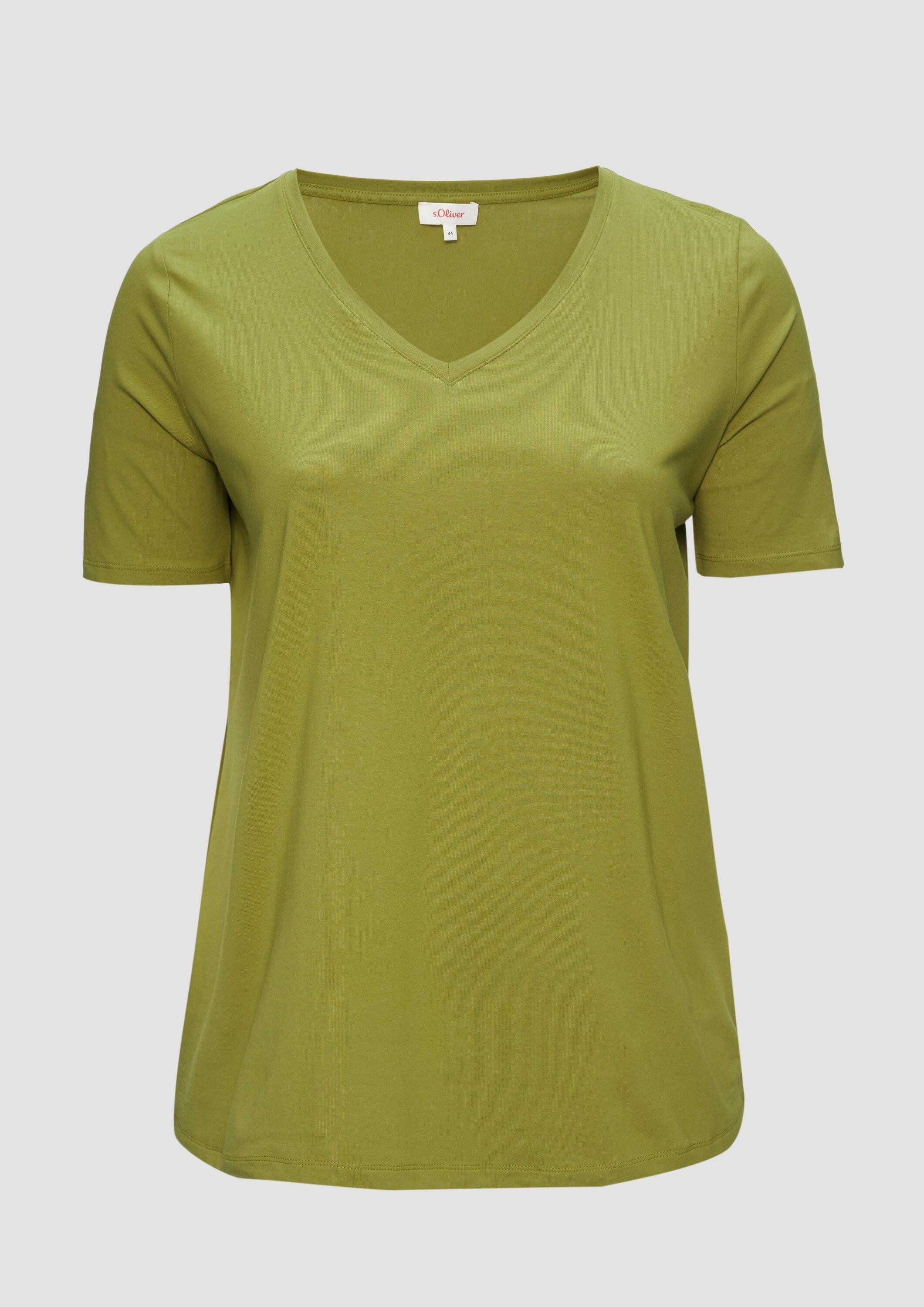 s.Oliver Kurzarmshirt T-Shirt T-Shirt mit V-Ausschnitt