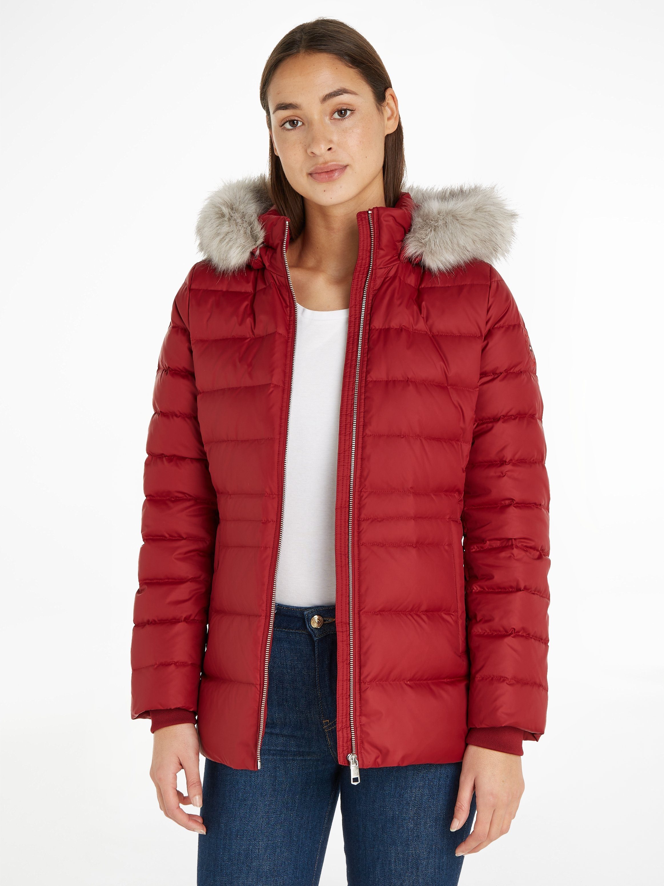 Tommy Hilfiger Daunenjacke TYRA DOWN JACKET WITH FUR mit Kunstpelz-Besatz an Kapuze