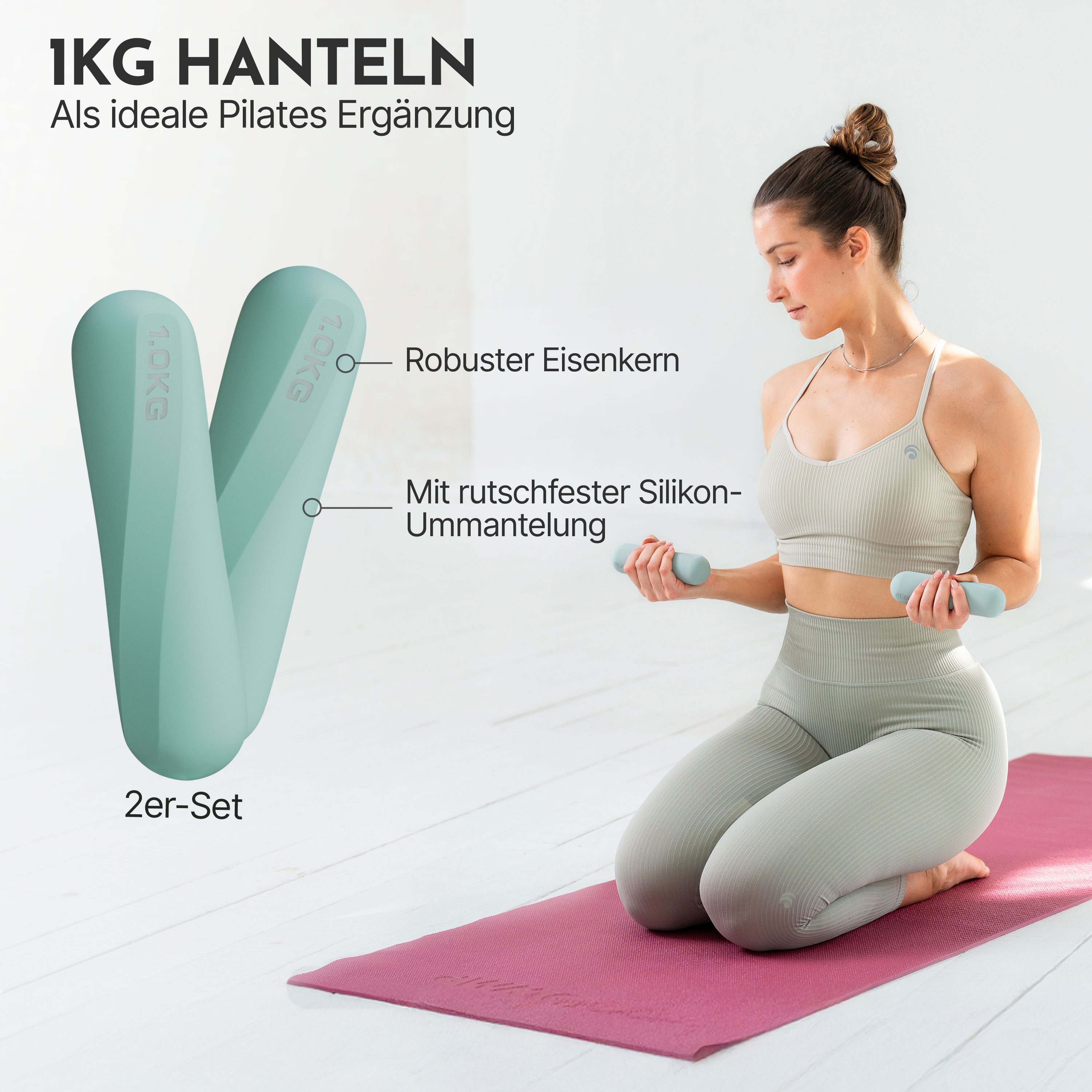 NEOLYMP Pilates-Ring Pilates Set für Zuhause – Pilates Ball, Pilates Ring & Gewichte (Set, Pilates Essential Kit Damen & Anfänger - Home Pilates), Pilates Zubehör Set – inkl. Pilates Bänder, 1kg Hanteln & E-Book