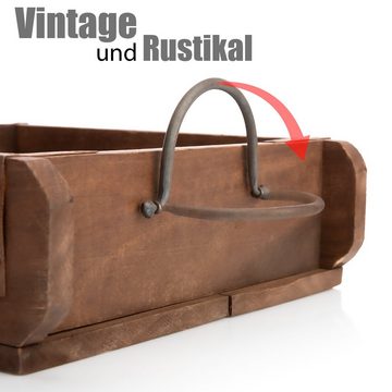 BigDean Aufbewahrungsbox Vintage Ziegelform in Braun 25x8x30 cm (Lx