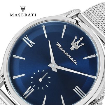 MASERATI Multifunktionsuhr Maserati Herrenuhr Multifunktion, Herrenuhr rund, groß (ca. 48,8x42mm) Edelstahlarmband, Made-In Italy