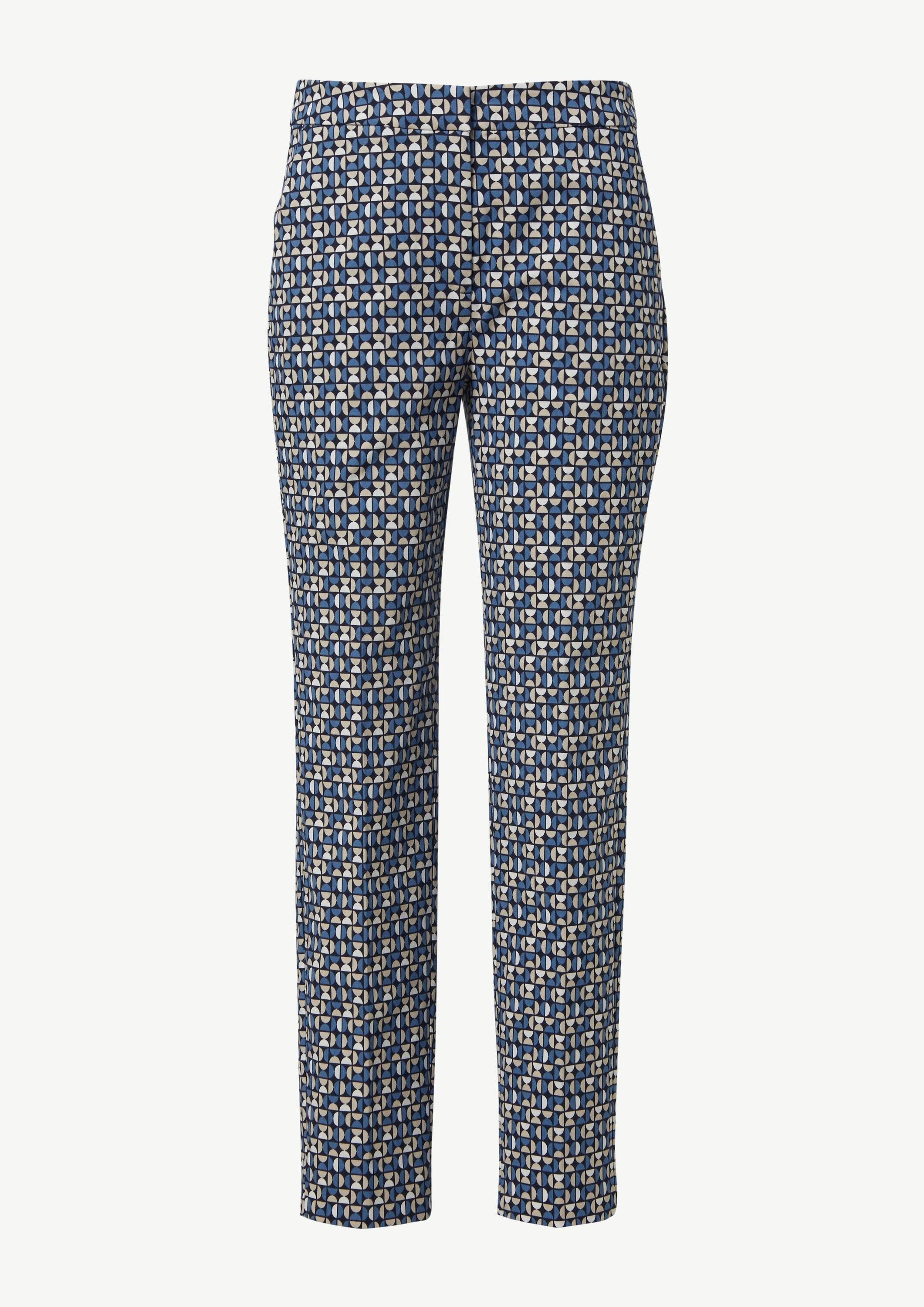 comma 7/8-Hose Hose Gemusterte Viskosestretch-Hose im Slim Fit
