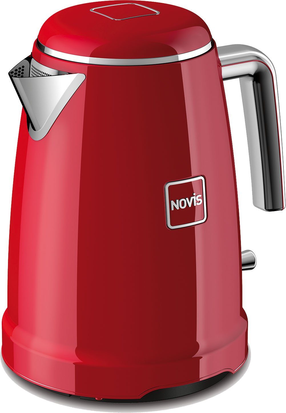 NOVIS Wasserkocher K1 rot, 1,6 l, 2400 W, Metallgehäuse