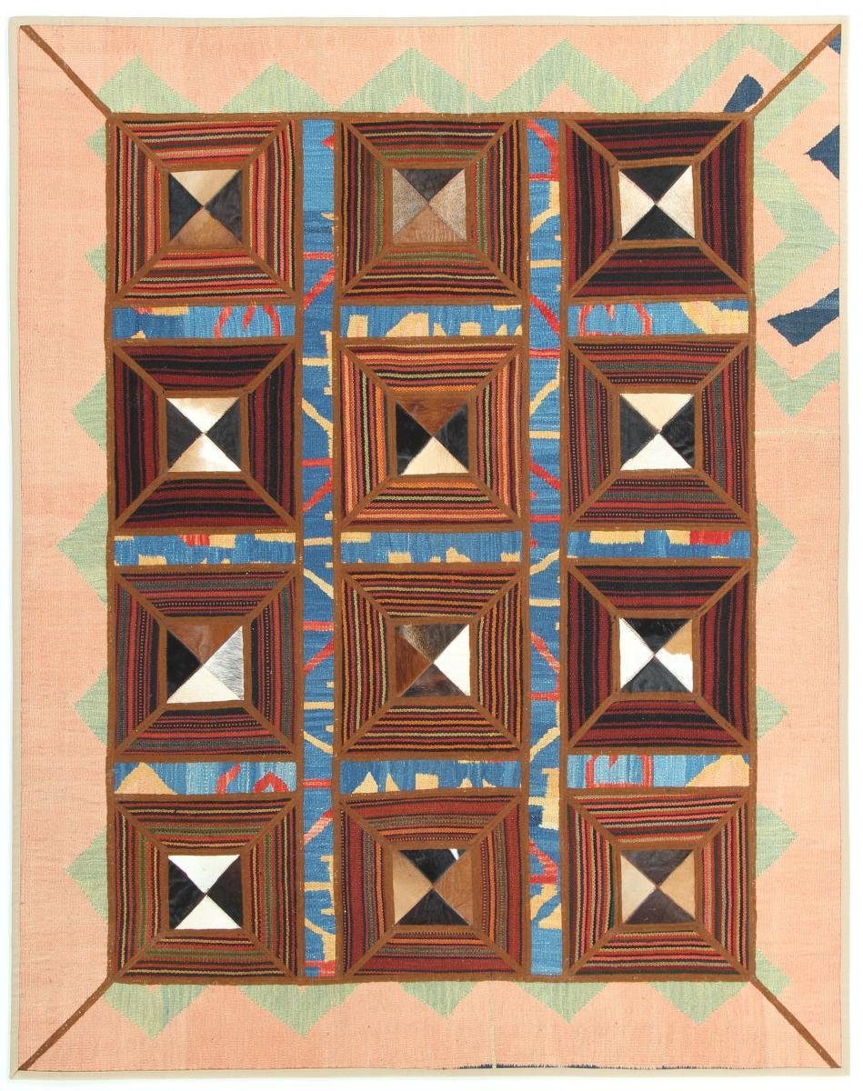 Orientteppich Kelim Patchwork 150x188 Handgewebter Orientteppich / Perserteppich, Nain Trading, rechteckig, Höhe: 4 mm