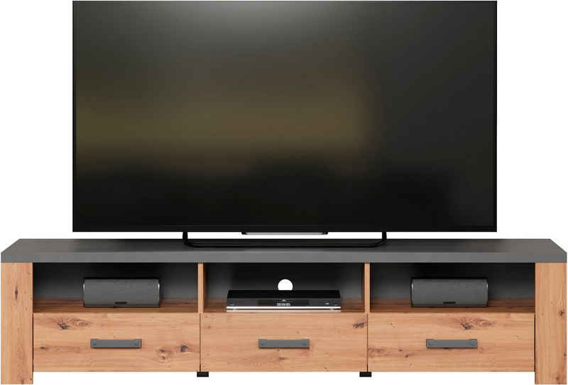 trendteam TV-Board Follow (1 St), matte Echtholzoptik, ca. Maße BxH: 180x43 cm, TV Schrank, Eiche
