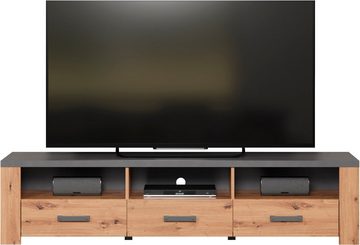 Home affaire TV-Board Ambres (1 St), matte Echtholzoptik, ca. Maße BxH: 180x43 cm, TV Schrank, Eiche