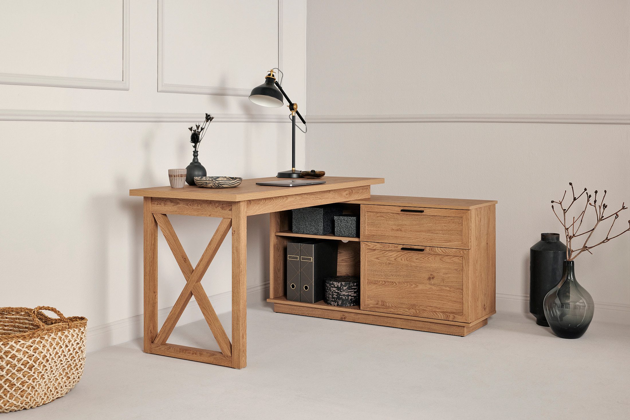 Jahnke Eckschreibtisch CHALET D 155 E günstig online kaufen