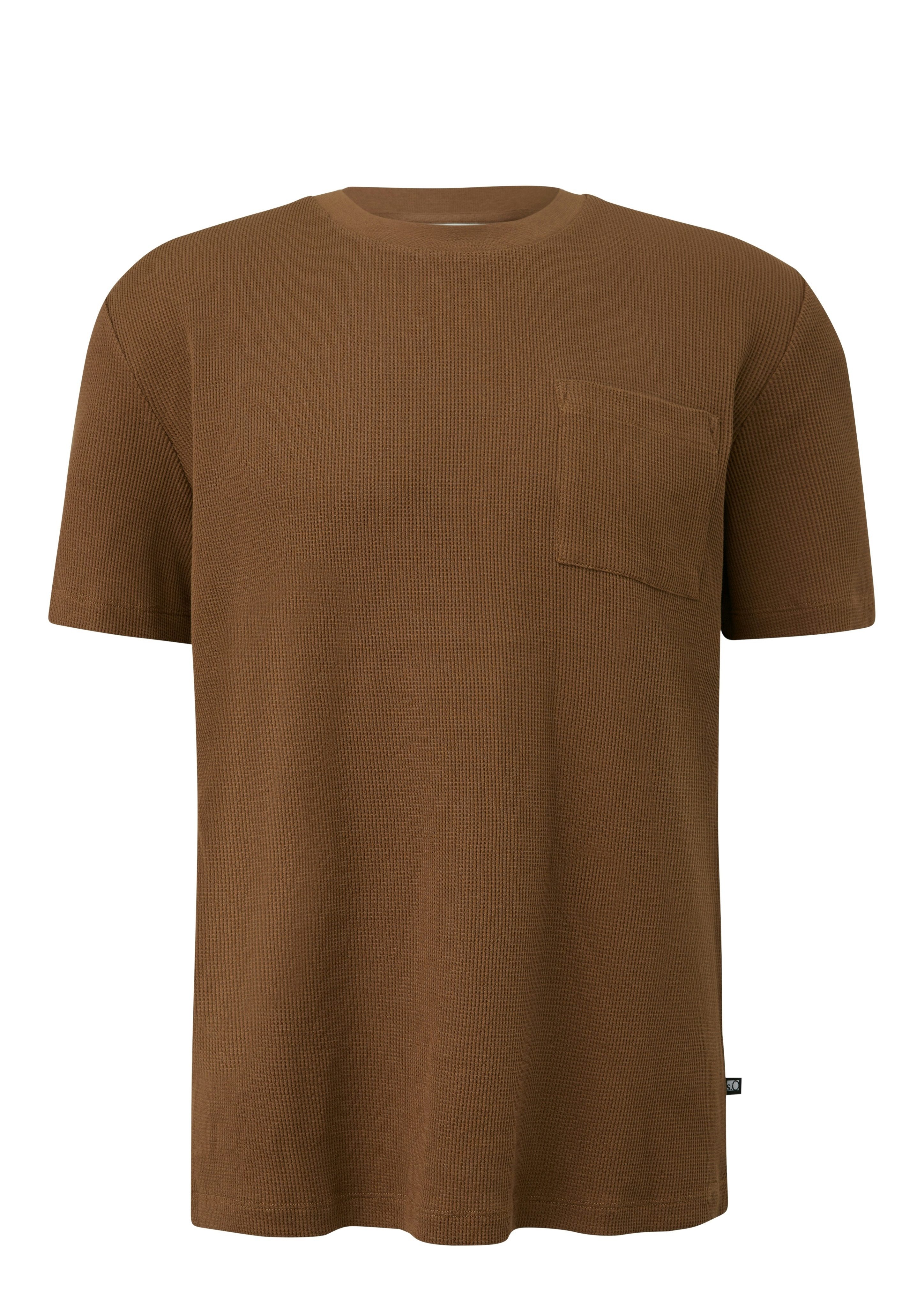 s.Oliver Rundhalsshirt Kurzarmshirt mit Brusttasche und Leinen – Bild 4 von 4