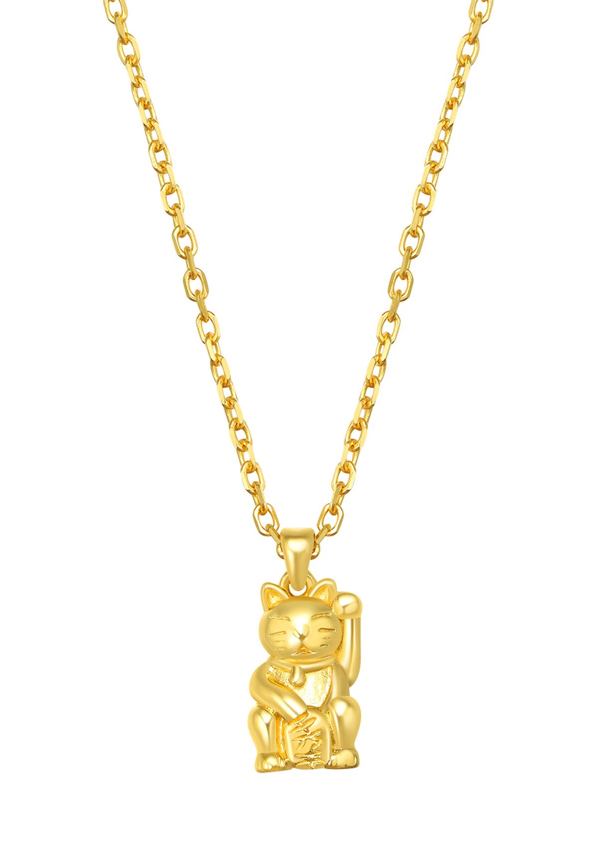 Hey Happiness Silberkette Maneki Neko Anhänger, in Gold Roségold Silber, Ve günstig online kaufen