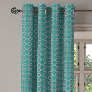 Gardine Dekorative 2-Panel-Fenstervorhänge für Schlafzimmer Wohnzimmer, Abakuhaus, Blumen traditionelle spanische