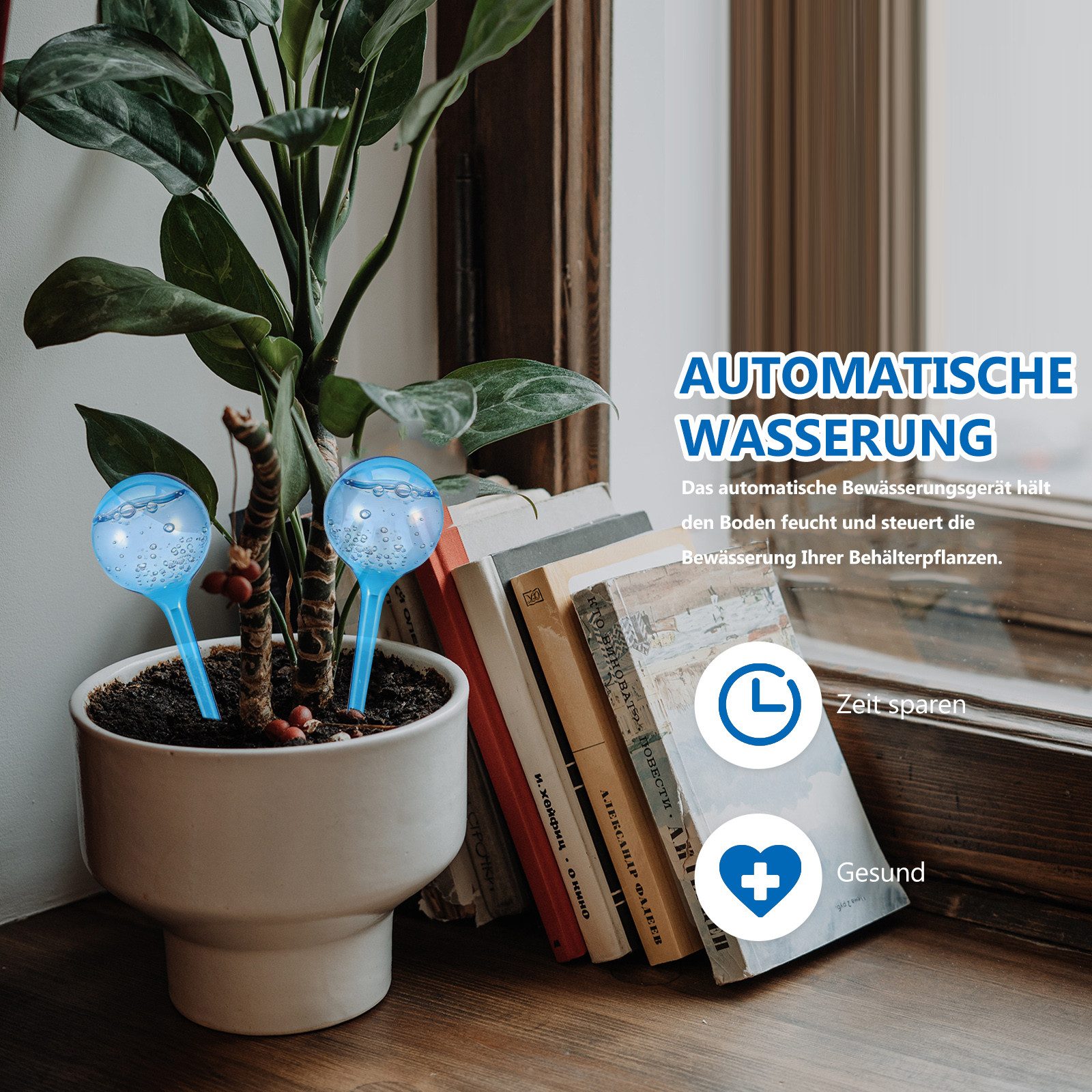 BlingBin Bewässerungskugel 8 Stück automatische Bewässerungssystem Wasserkugel-Bewässerungsgerät, Topfpflanzen Selbstbewässerung PVC Bewässerung-Kugeln Wassersp – Bild 2 von 5