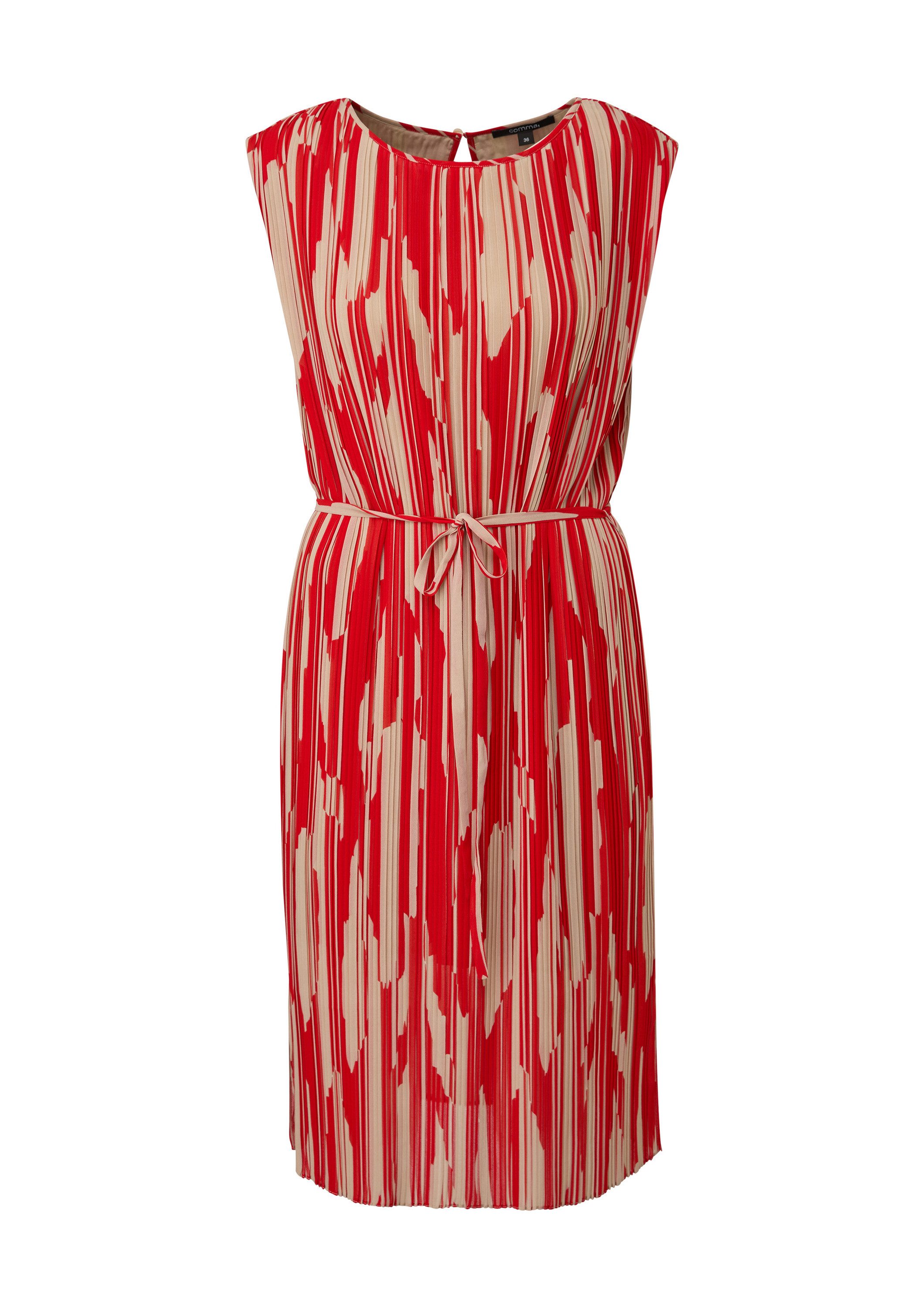 comma Minikleid Kleid Chiffonkleid mit Plisseefalten