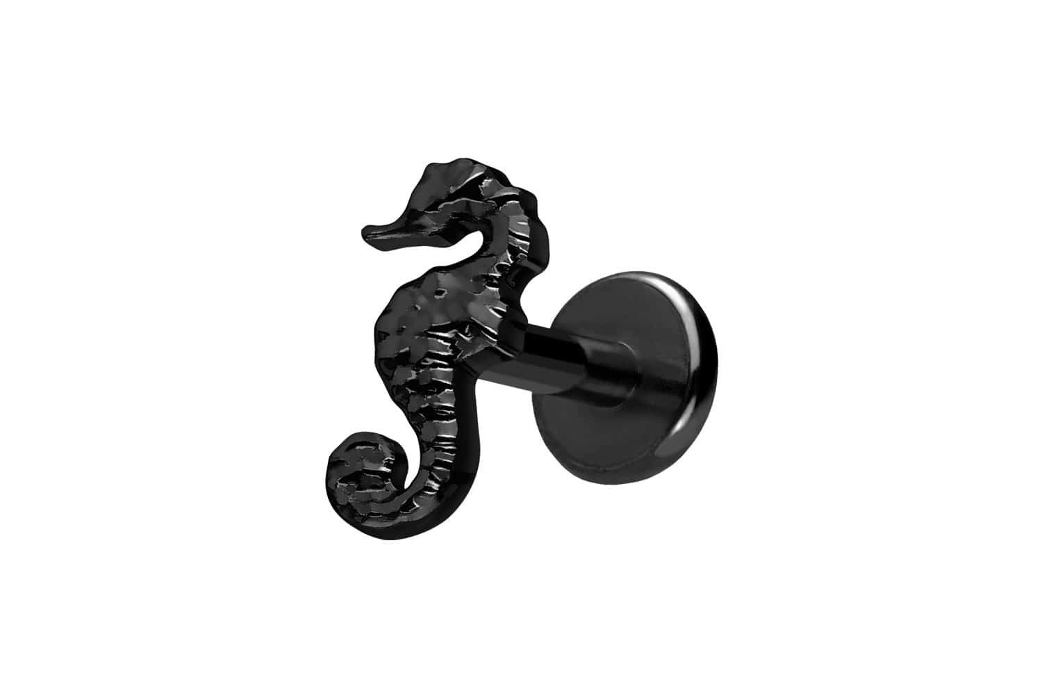 PIERCINGLINE Piercing-Set Titan Labret mit Push Fit SEEPFERDCHEN (Labrets, 1-tlg)