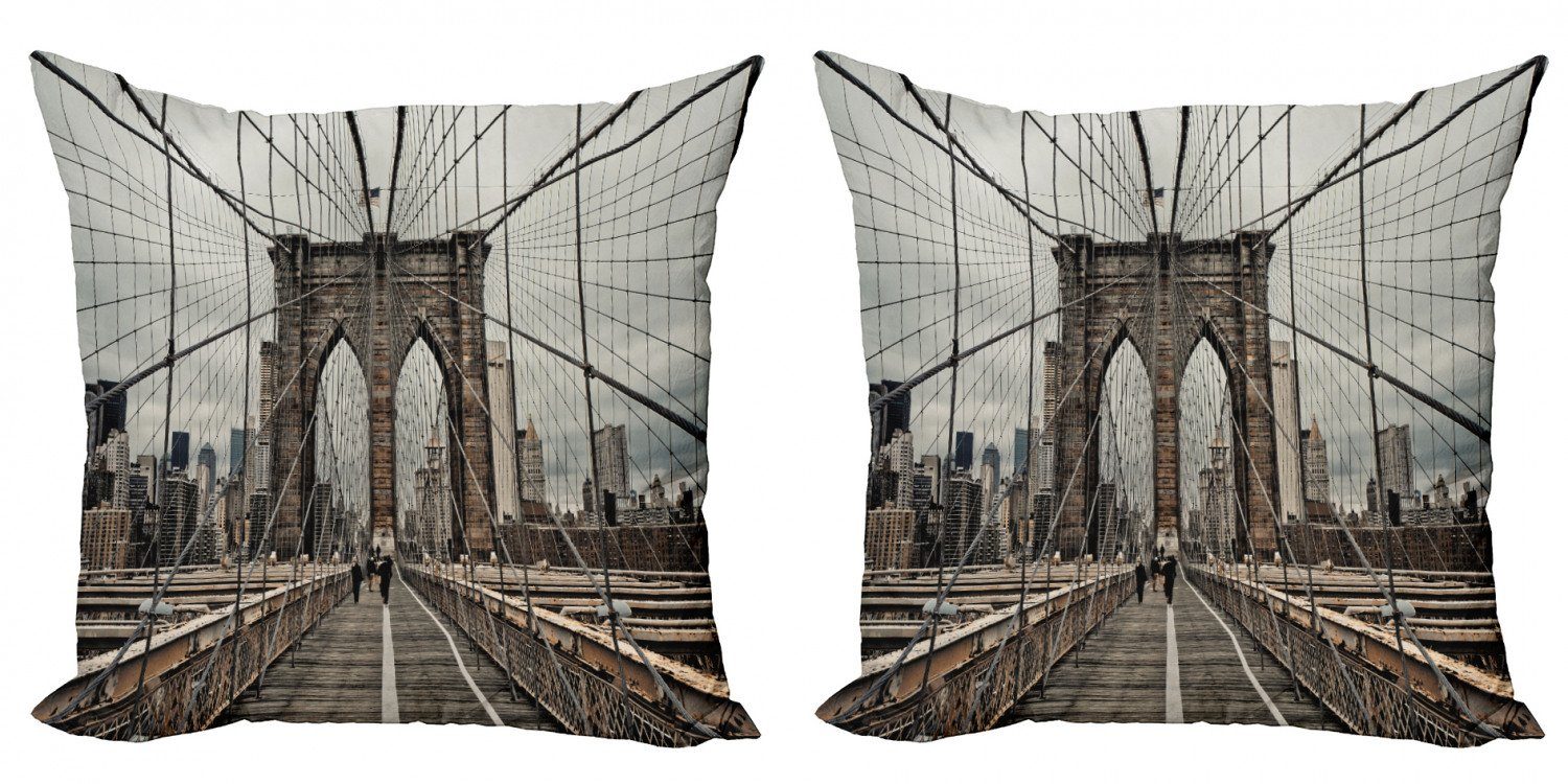 (2 Staaten Vereinigte Brücke Kissenbezüge Abakuhaus Doppelseitiger Stück), Brooklyn Modern Accent Digitaldruck,