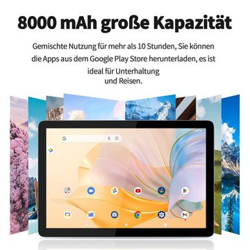 PRITOM IPS-LCD-Tablet, 8G RAM, 128G ROM, Tablet (10", Android 13, Octa-Core-CPU, Grau)