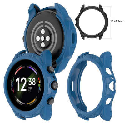 Wigento Smartwatch-Hülle Für Fossil Gen 6 44mm Shockproof Silikon Design Uhr Gehäuse Schutz Case Hülle Blau