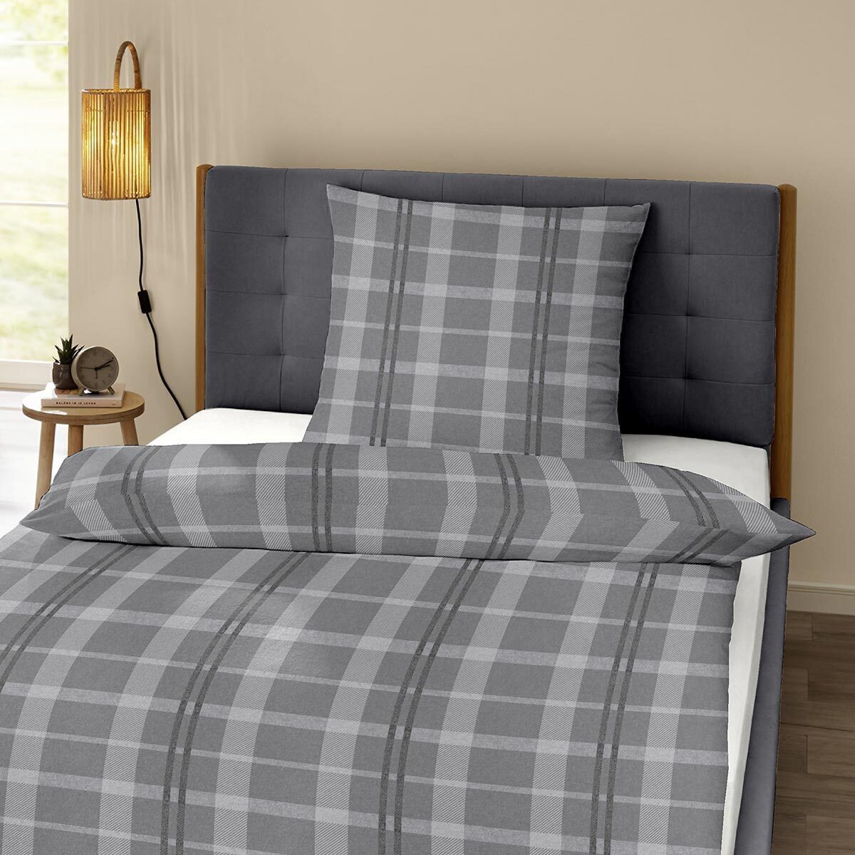 TRAUMSCHLAF Bettwäsche Glasgow, Flanell, 3 teilig, zeitlose Karo Bettwäsche günstig online kaufen