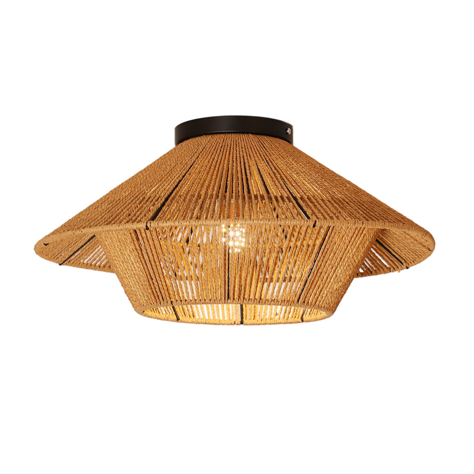 OTTO home Deckenleuchte Sillias, Ø 49 cm, ohne Leuchtmittel, Deckenlampe aus Sisal-Schnur gefertigt, E27-Fassung